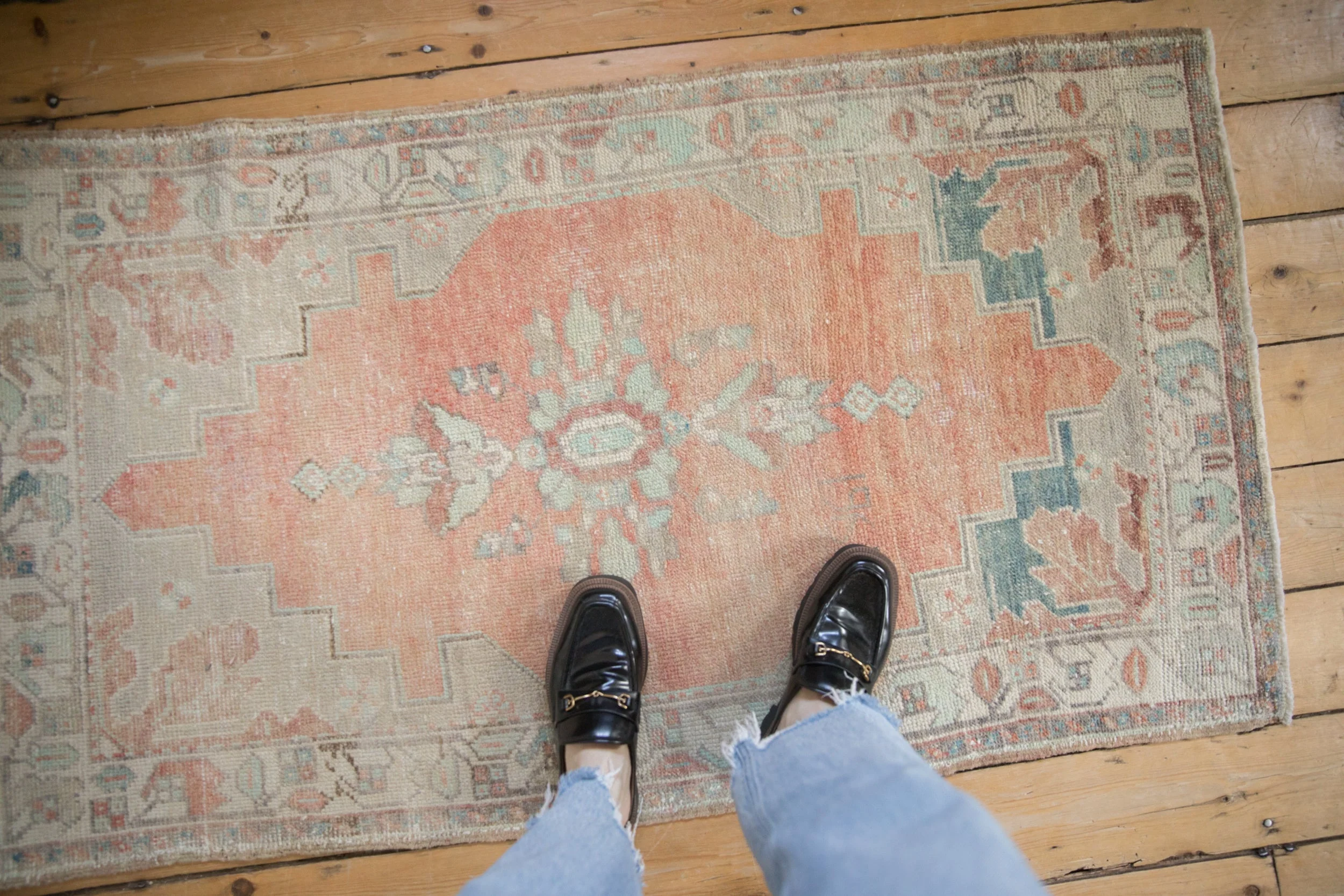 2.5x5 Vintage Distressed Oushak Rug Runner - Image 2
