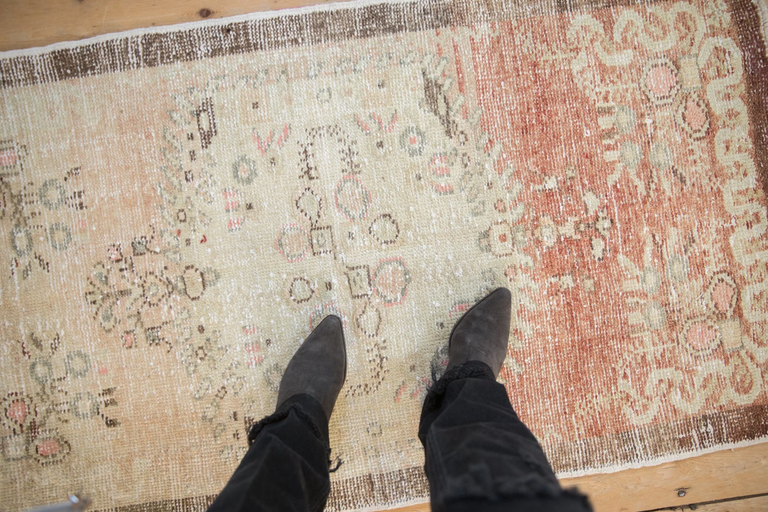 2.5x5 Vintage Distressed Oushak Rug Runner - Image 2