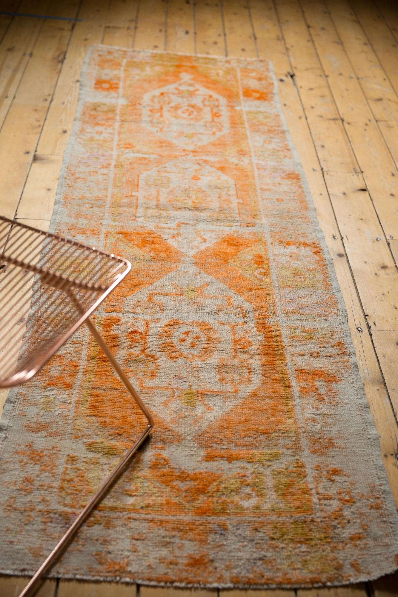 2.5x8.5 Vintage Distressed Oushak Rug Runner - Image 3