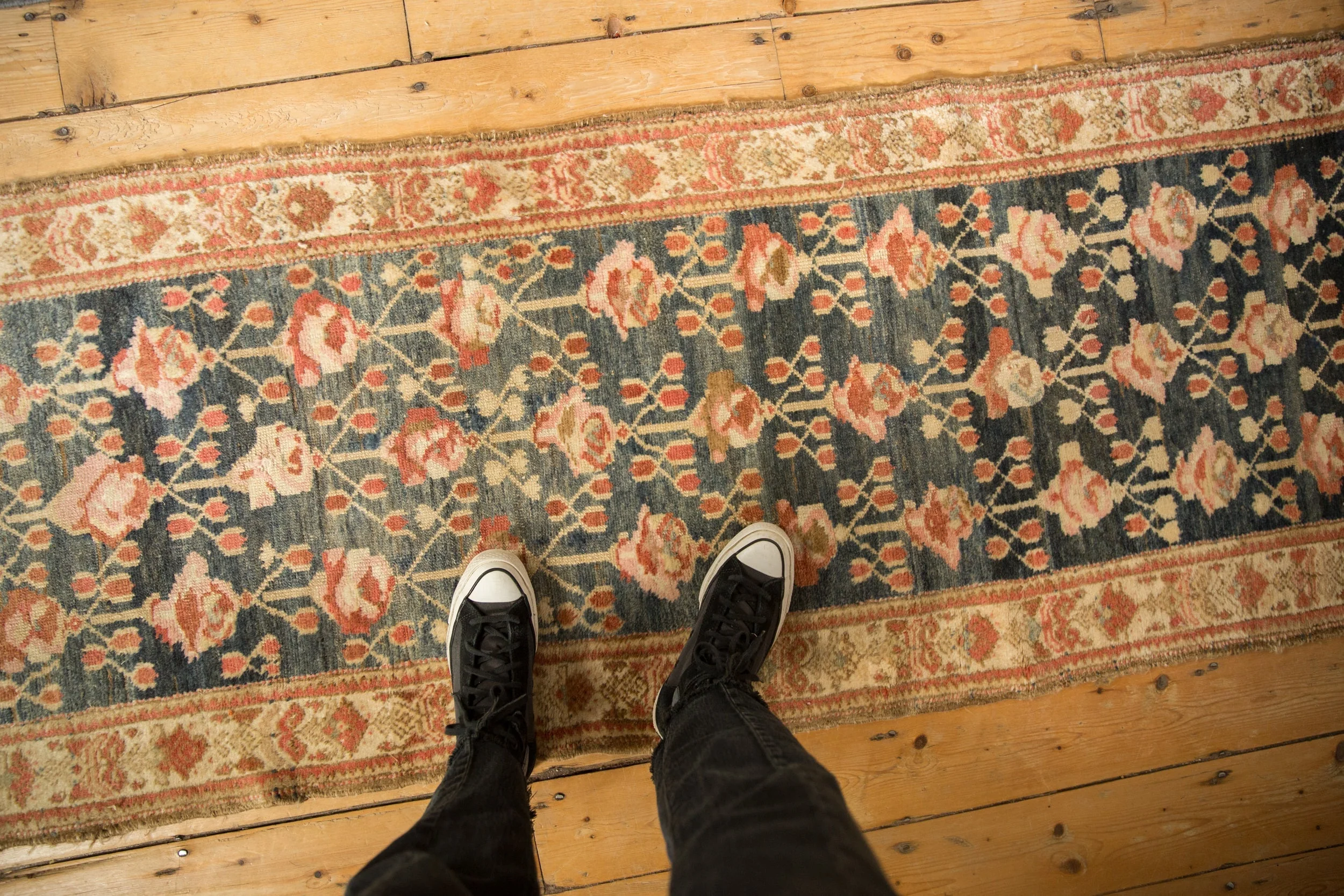 2.5x9 Antique Kurdish Hamadan Rug Runner - Image 2