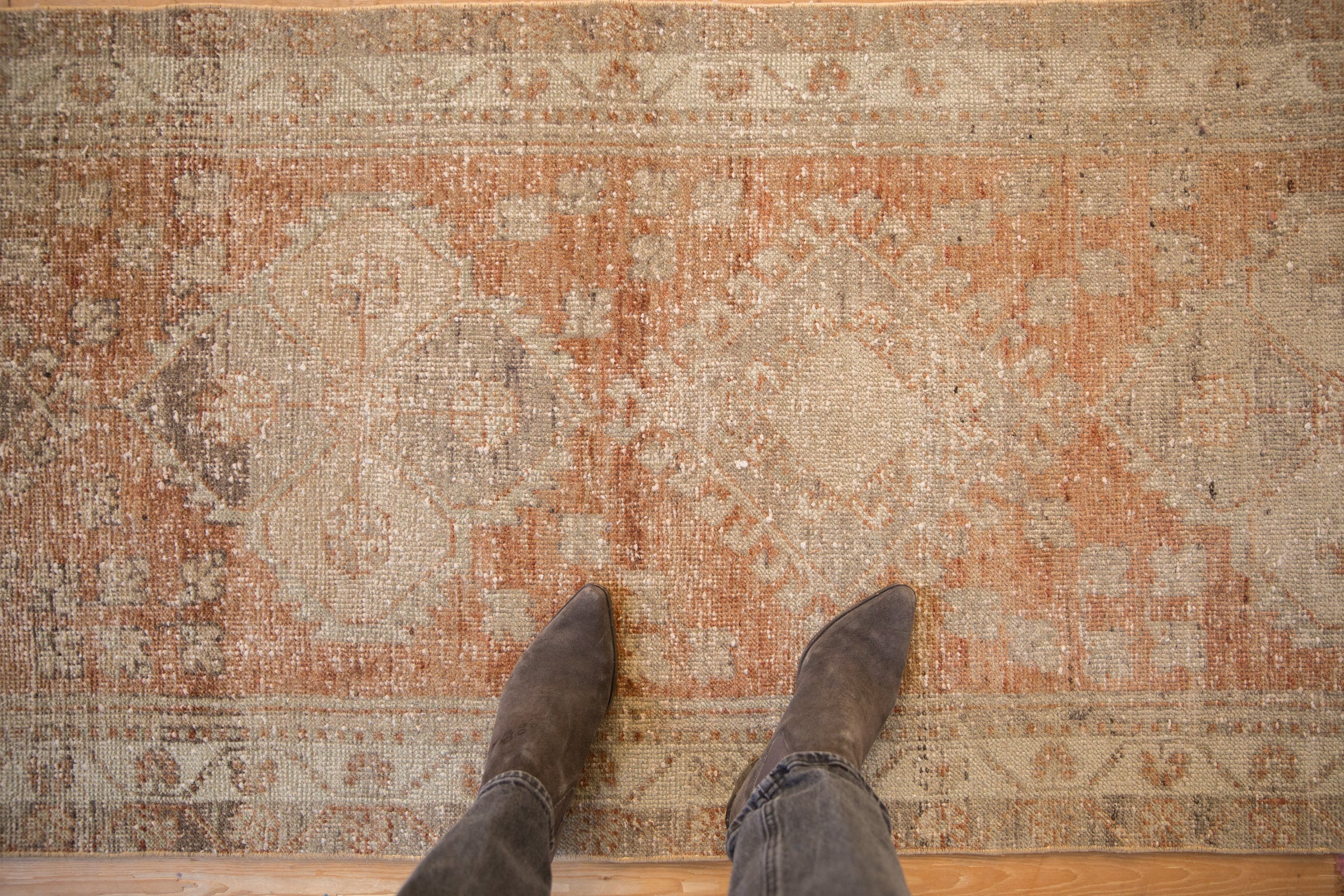 2.5x9 Vintage Distressed Oushak Rug Runner - Image 2
