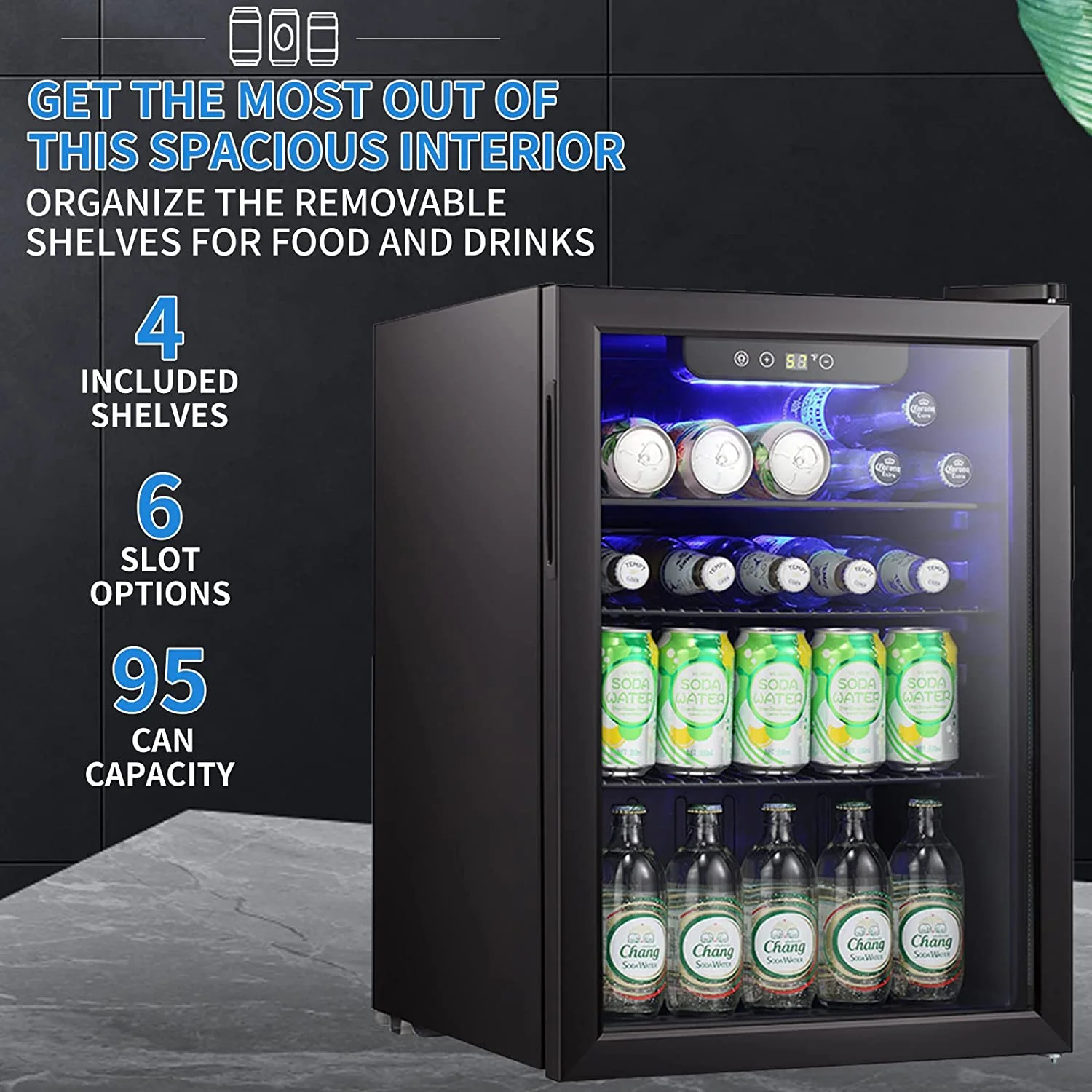 2.6 Cu.ft Wine Cooler/Cabinet Beverage Refrigerator W5870BH - Image 3