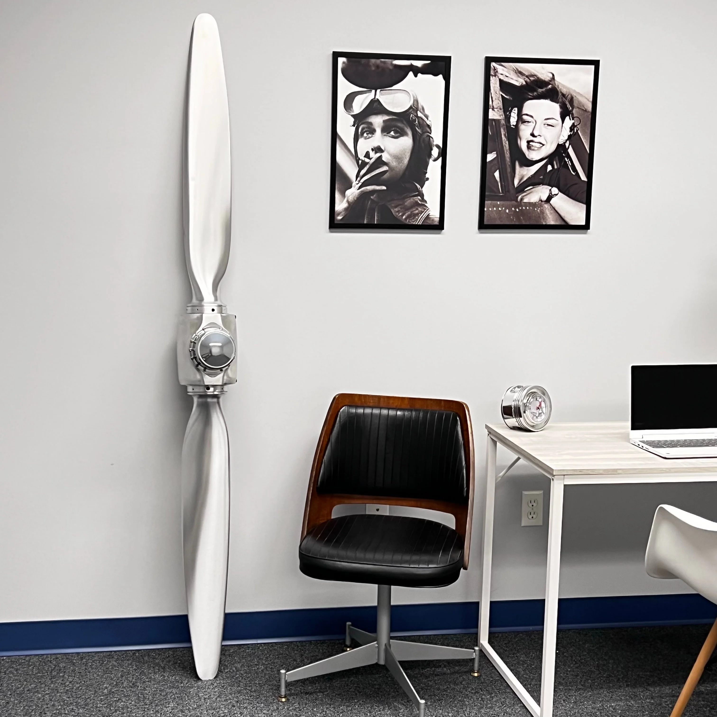 2-Bladed McCauley Brushed Aluminum Airplane Propeller Wall Display - Image 2
