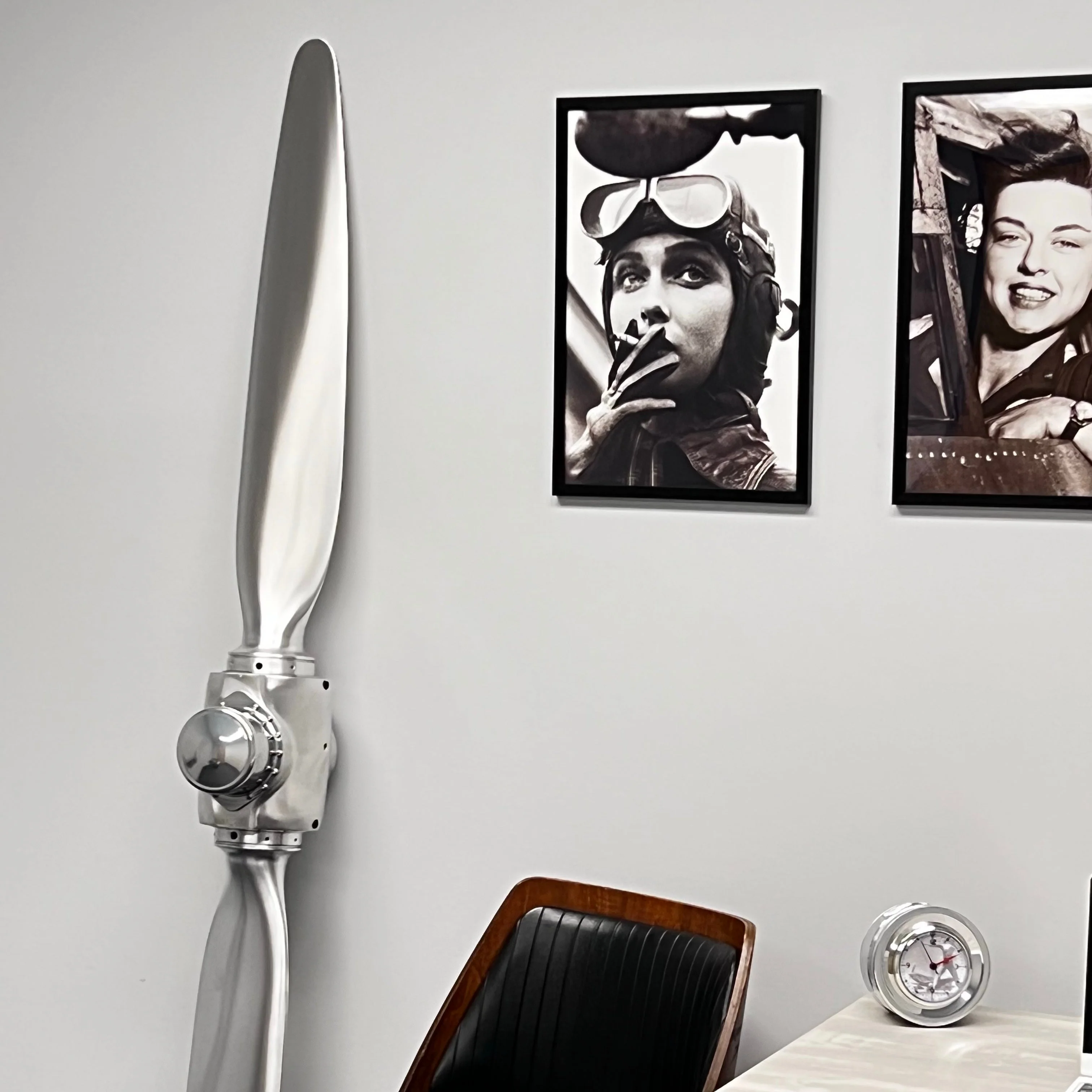 2-Bladed McCauley Brushed Aluminum Airplane Propeller Wall Display - Image 3