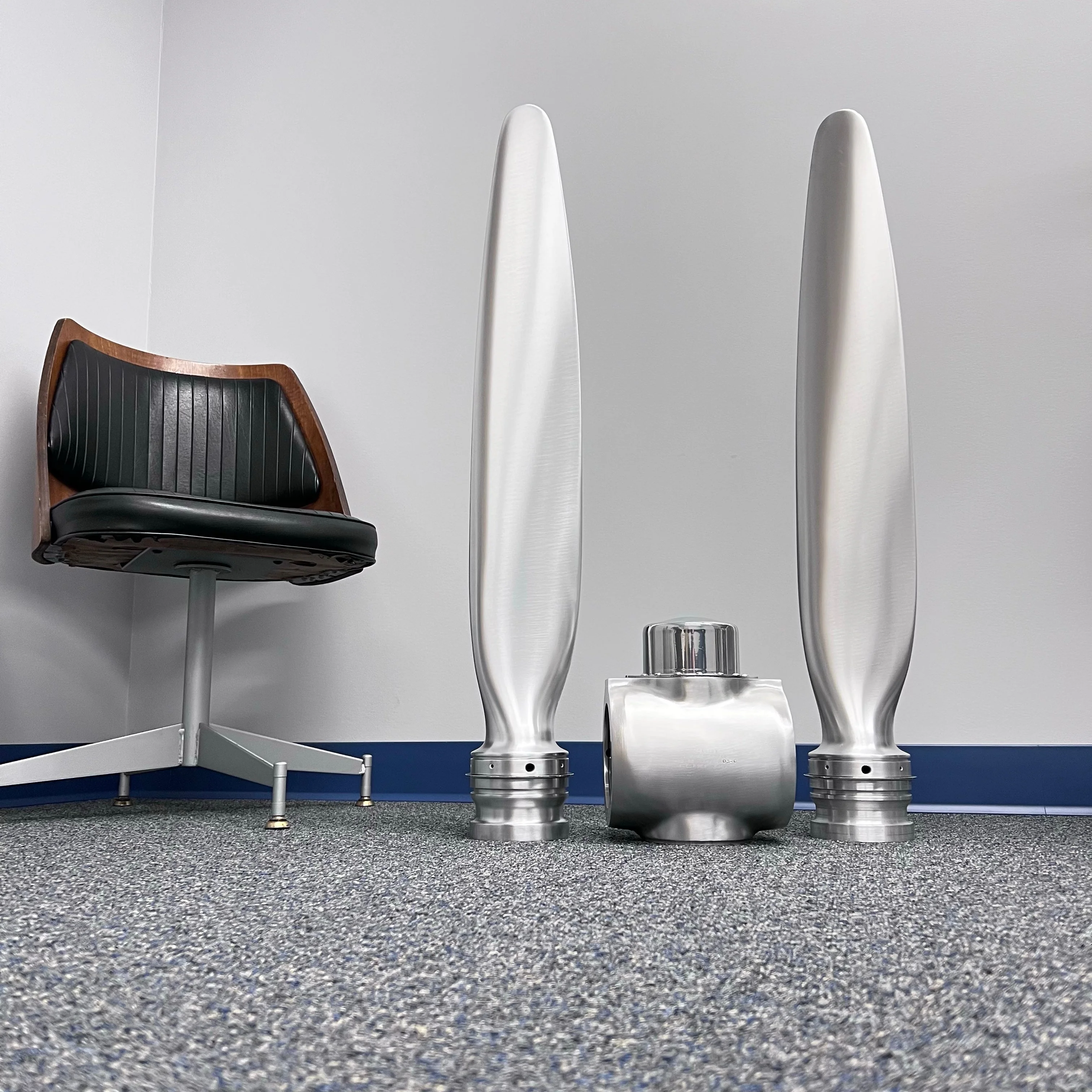 2-Bladed McCauley Brushed Aluminum Airplane Propeller Wall Display - Image 4