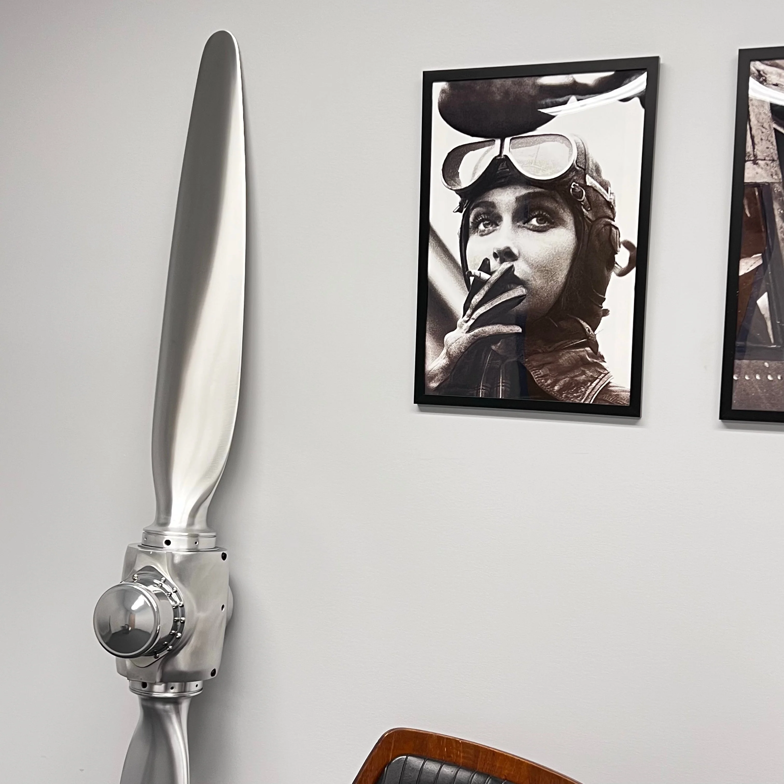 2-Bladed McCauley Brushed Aluminum Airplane Propeller Wall Display - Image 8
