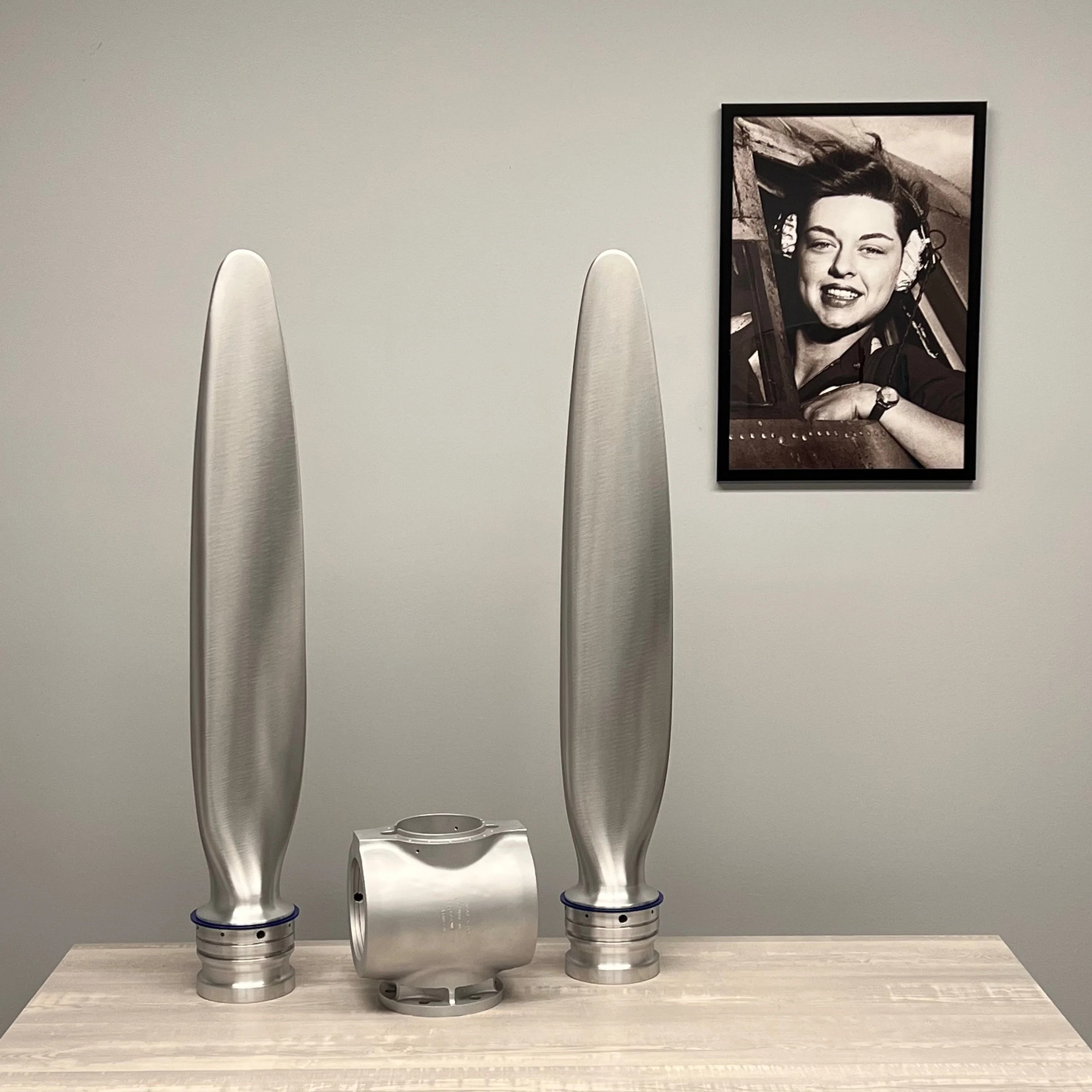 2-Bladed McCauley Cessna 70" Brushed Aluminum Airplane Propeller Wall Display - Image 11