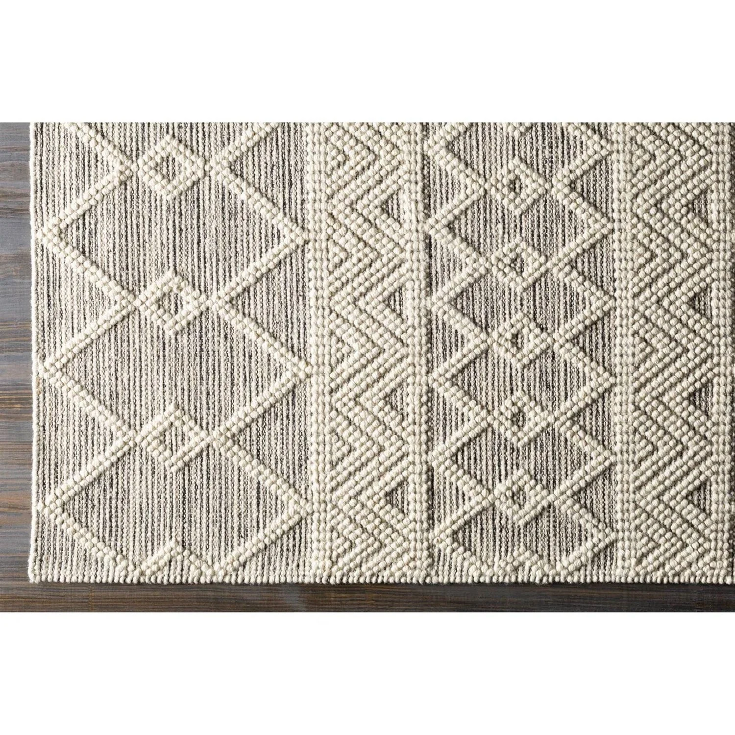 2-ft. x 3-ft. Hand Woven Wool Blend Grey Beige Ivory Persian Style Area Rug - Image 4