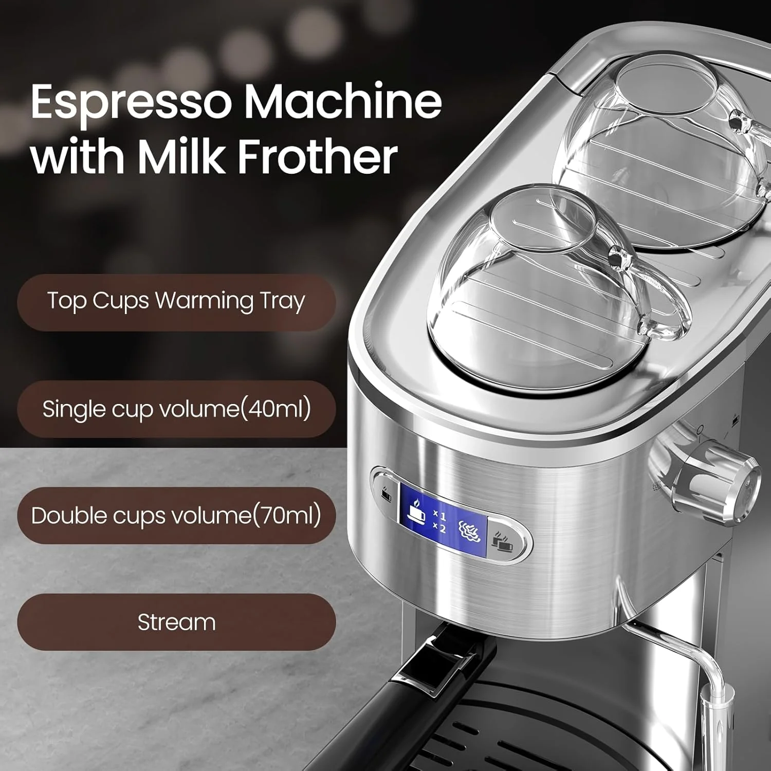 2 in 1 Espresso Machines Support Capsule Coffee Automatic Cappuccino Coffee Maker CM8054 - Image 11