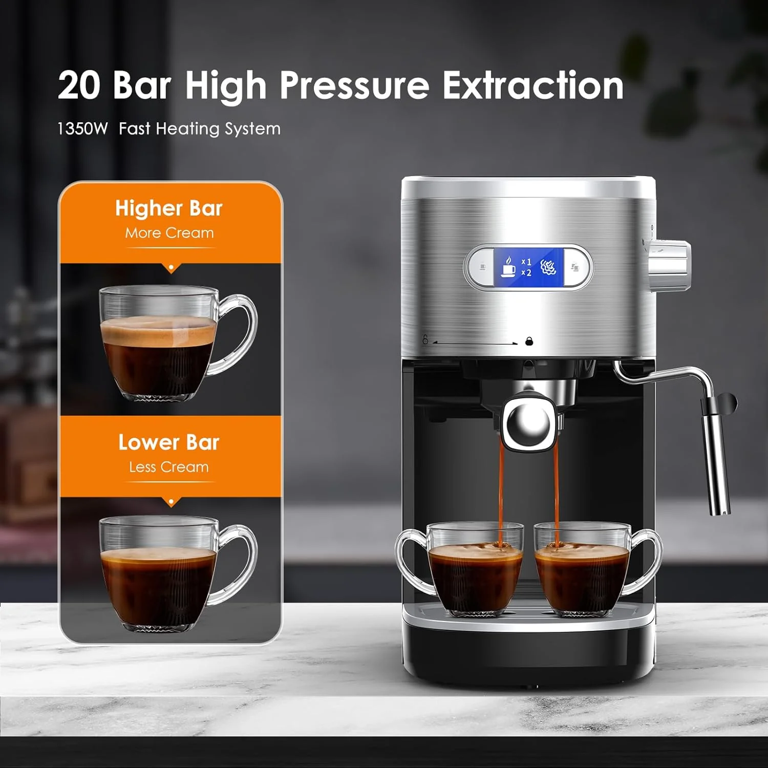 2 in 1 Espresso Machines Support Capsule Coffee Automatic Cappuccino Coffee Maker CM8054 - Image 2