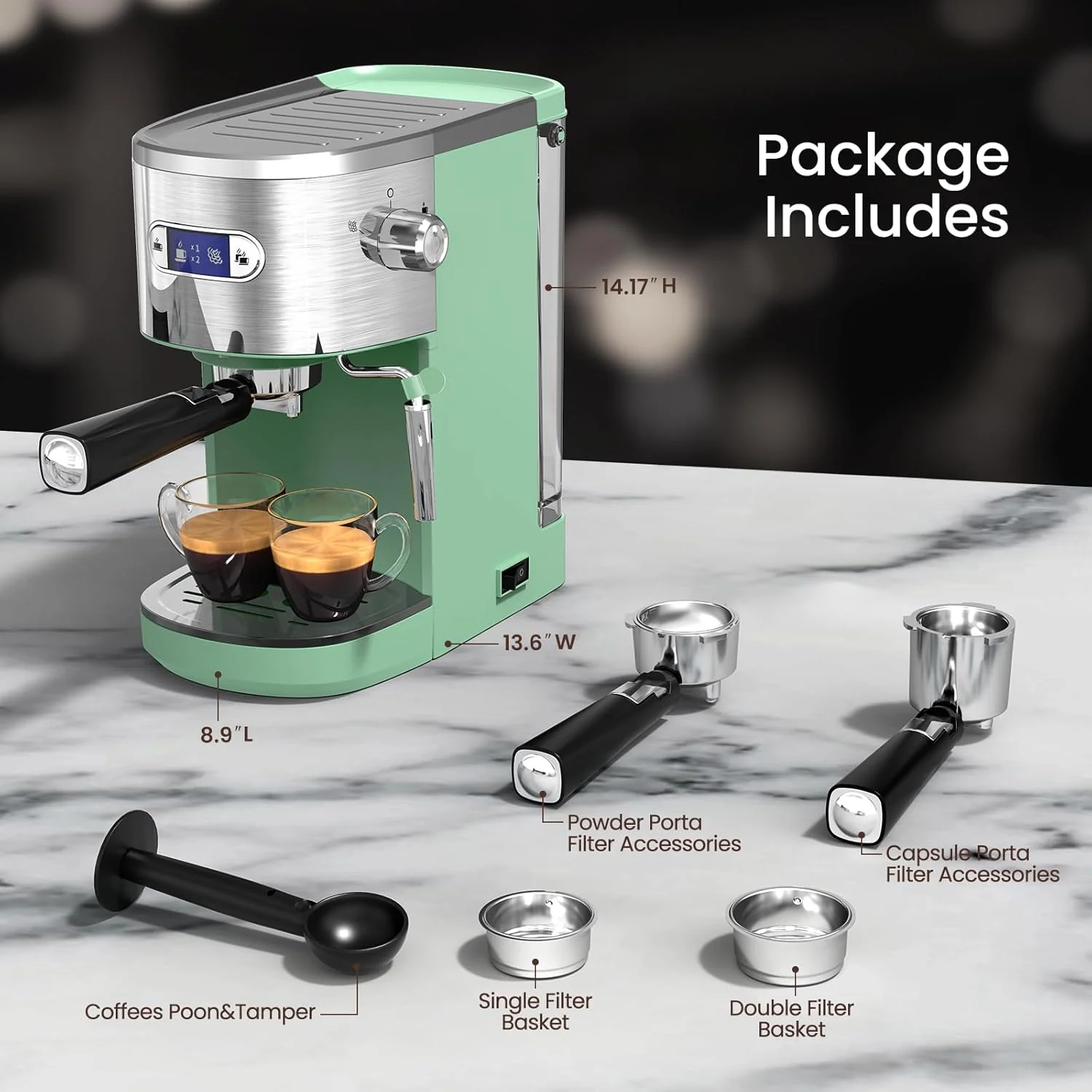 2 in 1 Espresso Machines Support Capsule Coffee Automatic Cappuccino Coffee Maker CM8054 - Image 24