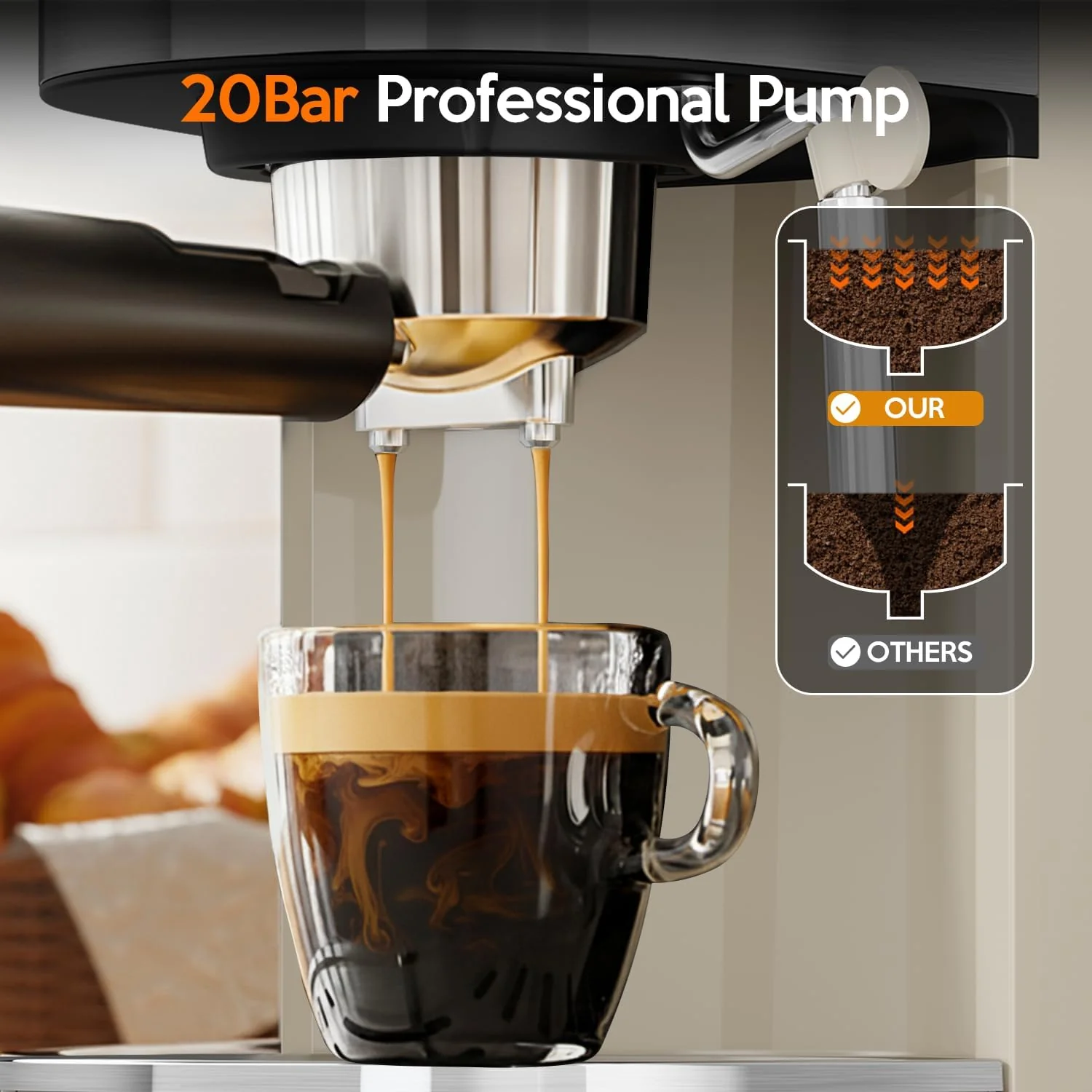 2 in 1 Espresso Machines Support Capsule Coffee Automatic Cappuccino Coffee Maker CM8054 - Image 28