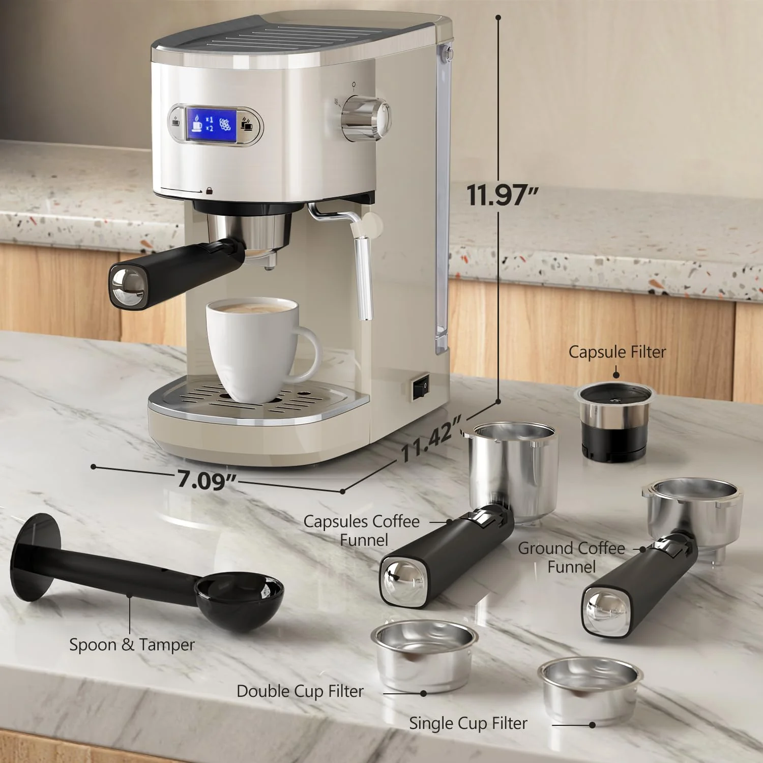 2 in 1 Espresso Machines Support Capsule Coffee Automatic Cappuccino Coffee Maker CM8054 - Image 31