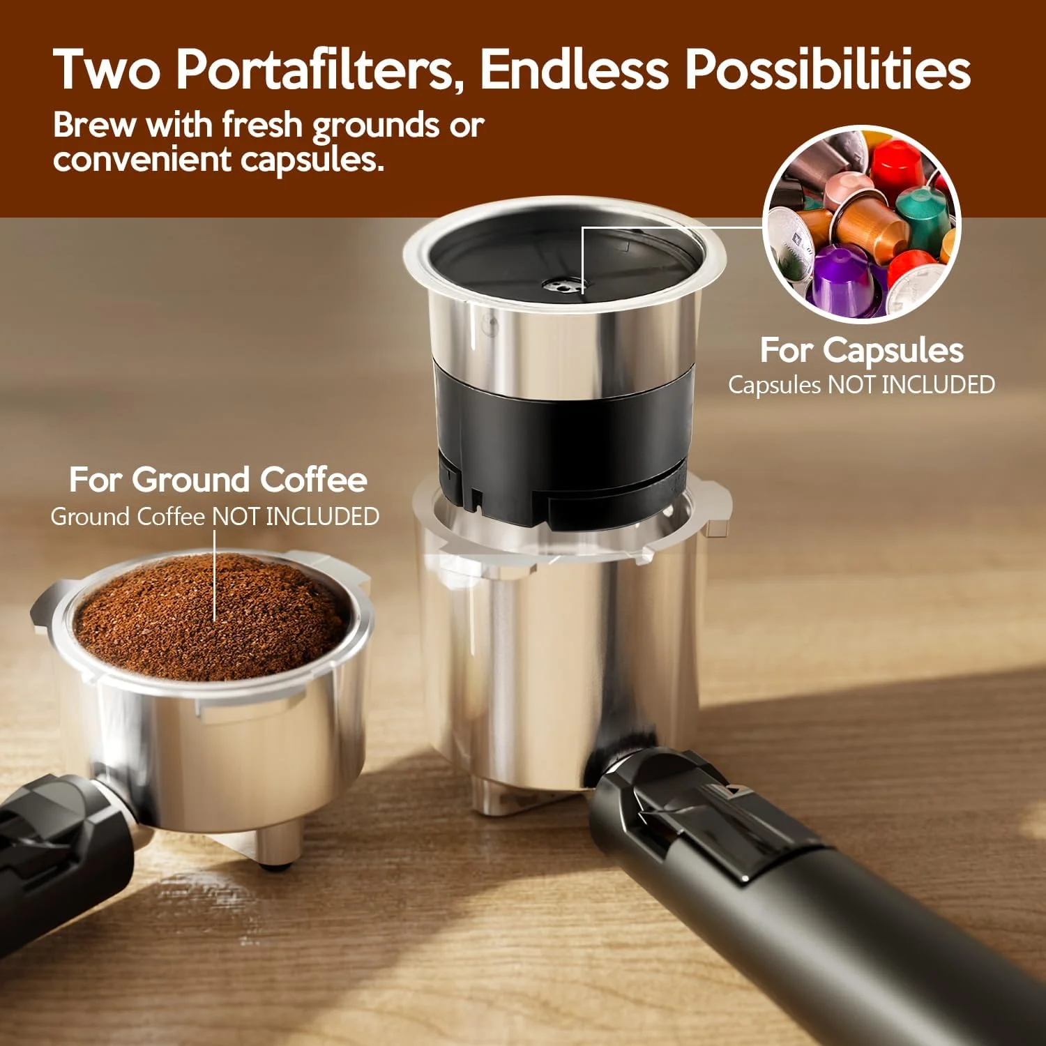 2 in 1 Espresso Machines Support Capsule Coffee Automatic Cappuccino Coffee Maker CM8054 - Image 34