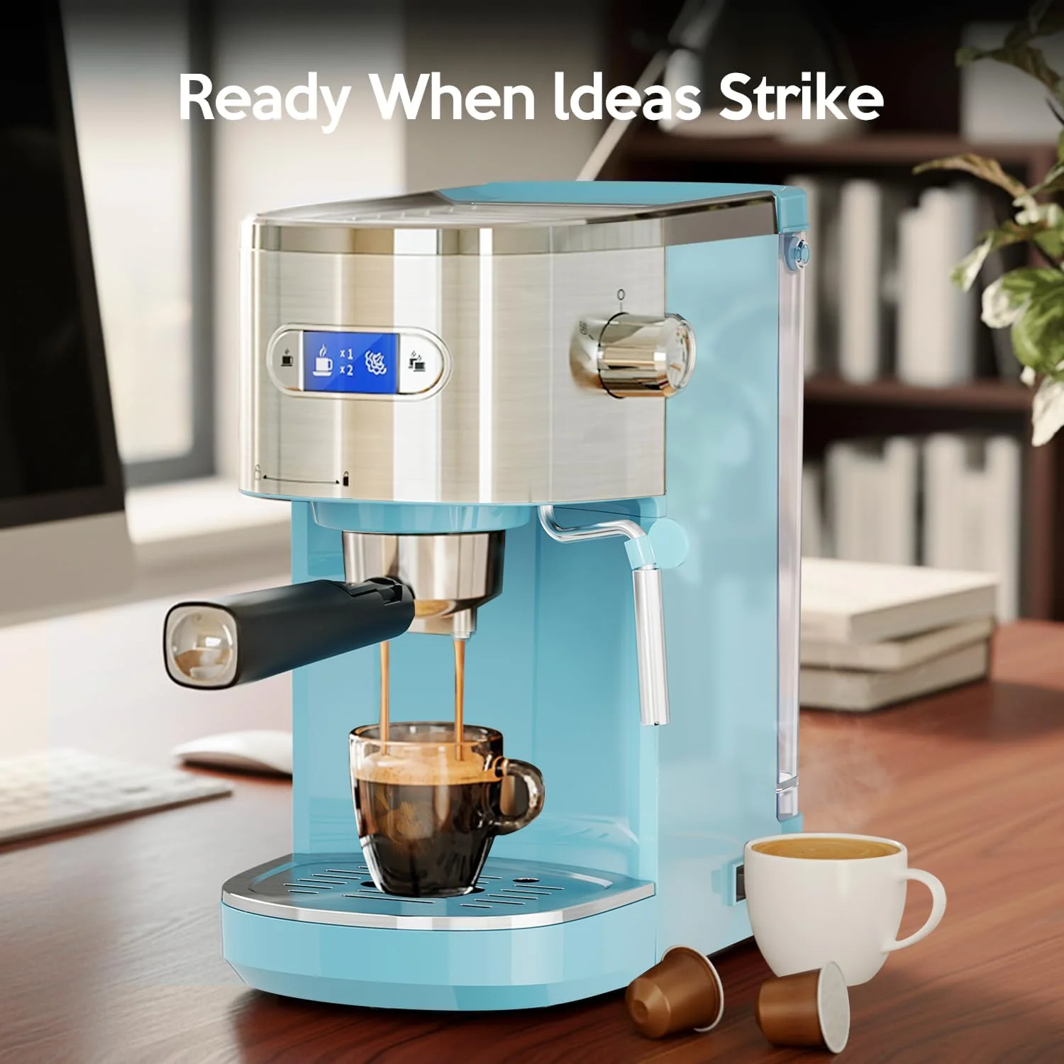 2 in 1 Espresso Machines Support Capsule Coffee Automatic Cappuccino Coffee Maker CM8054 - Image 37
