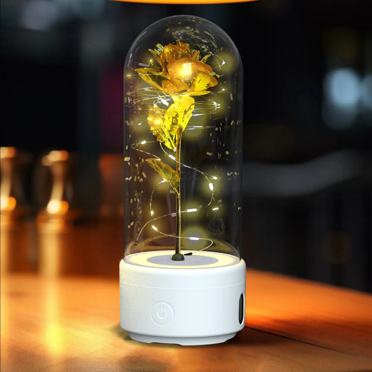 2 In 1 Rose Flowers in Creative LED Glass Lamp with Bluetooth for Home Decor - Image 19