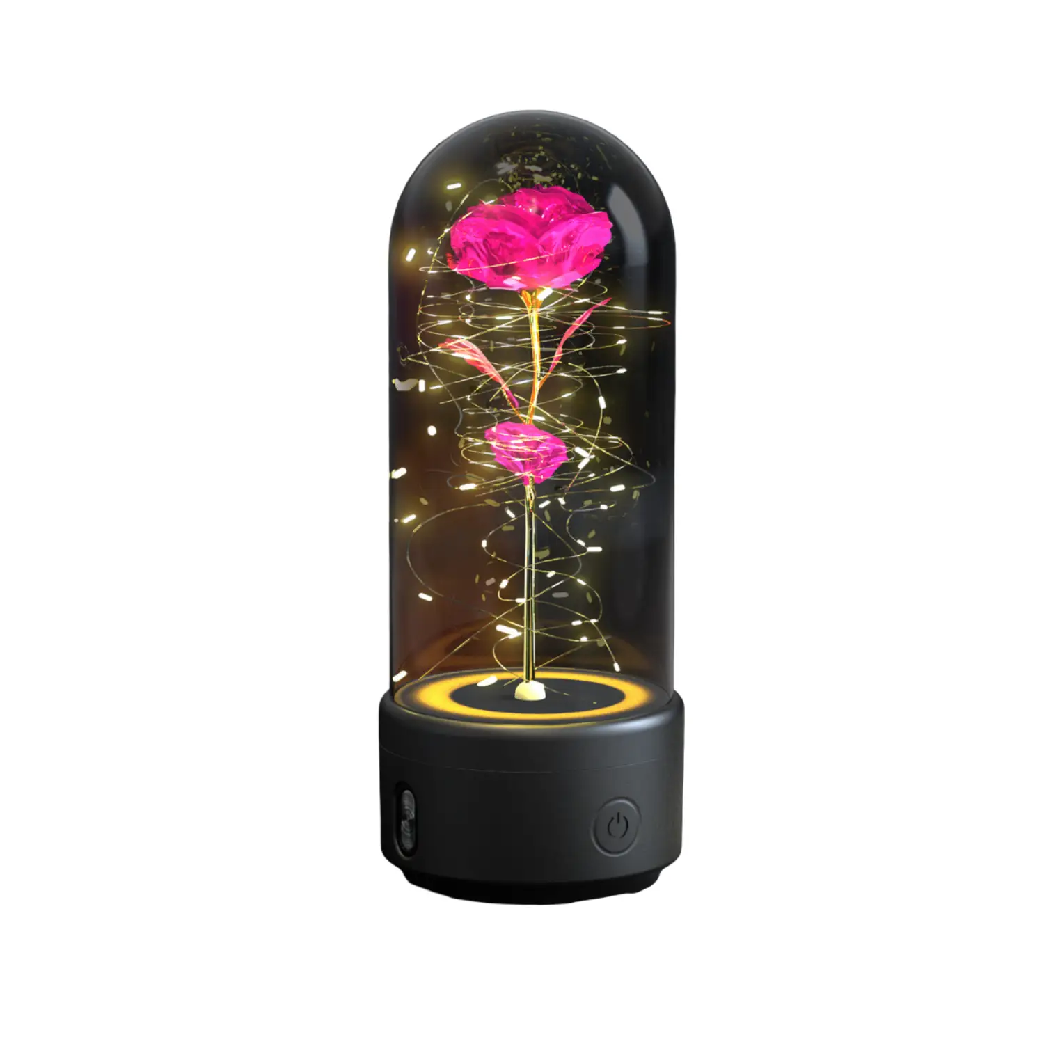 2 In 1 Rose Flowers in Creative LED Glass Lamp with Bluetooth for Home Decor - Image 23