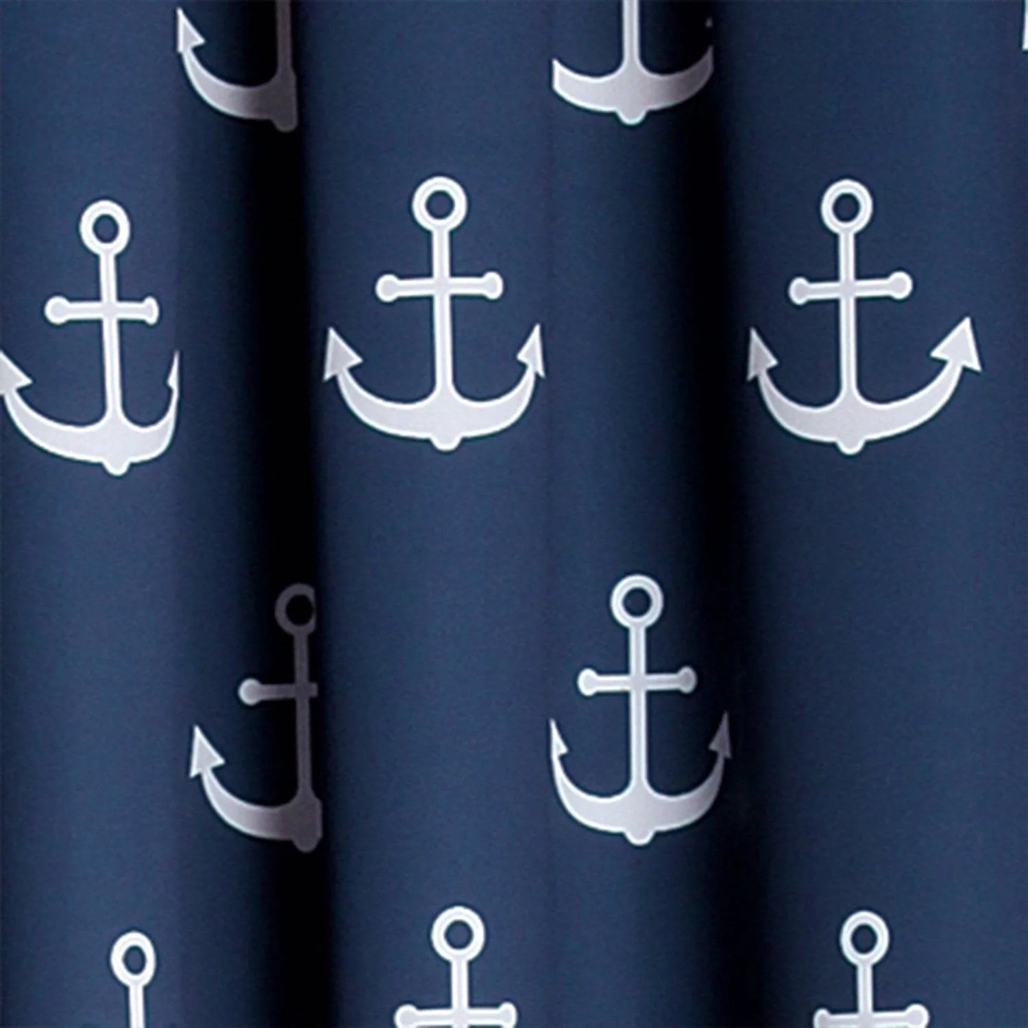 2 Panel 84"L x 52"W Navy Nautical Anchors Window Curtain Set - Image 4