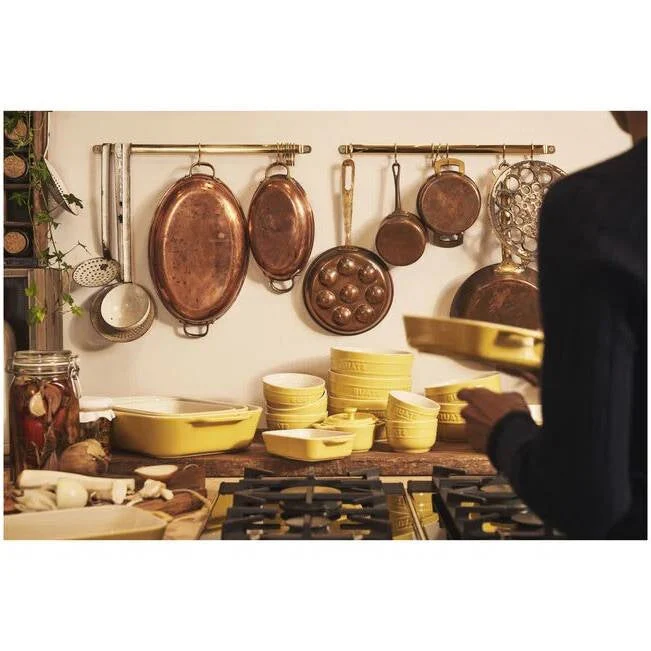 2 Piece Ceramic Stoneware Bakeware Casserole Baking Dish Set in Yellow / Ivory - Image 5