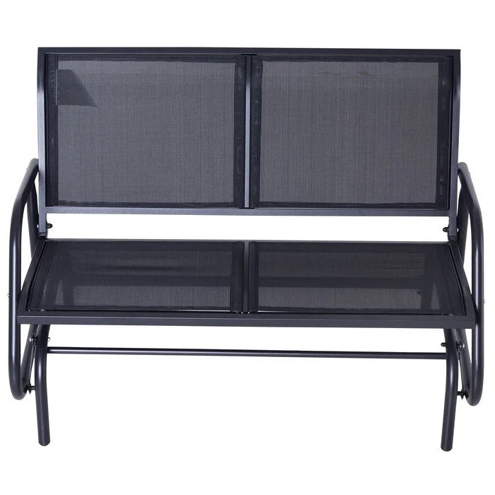 2 Seater Mesh Outdoor Patio Swing Glider Dark Gray - Image 2