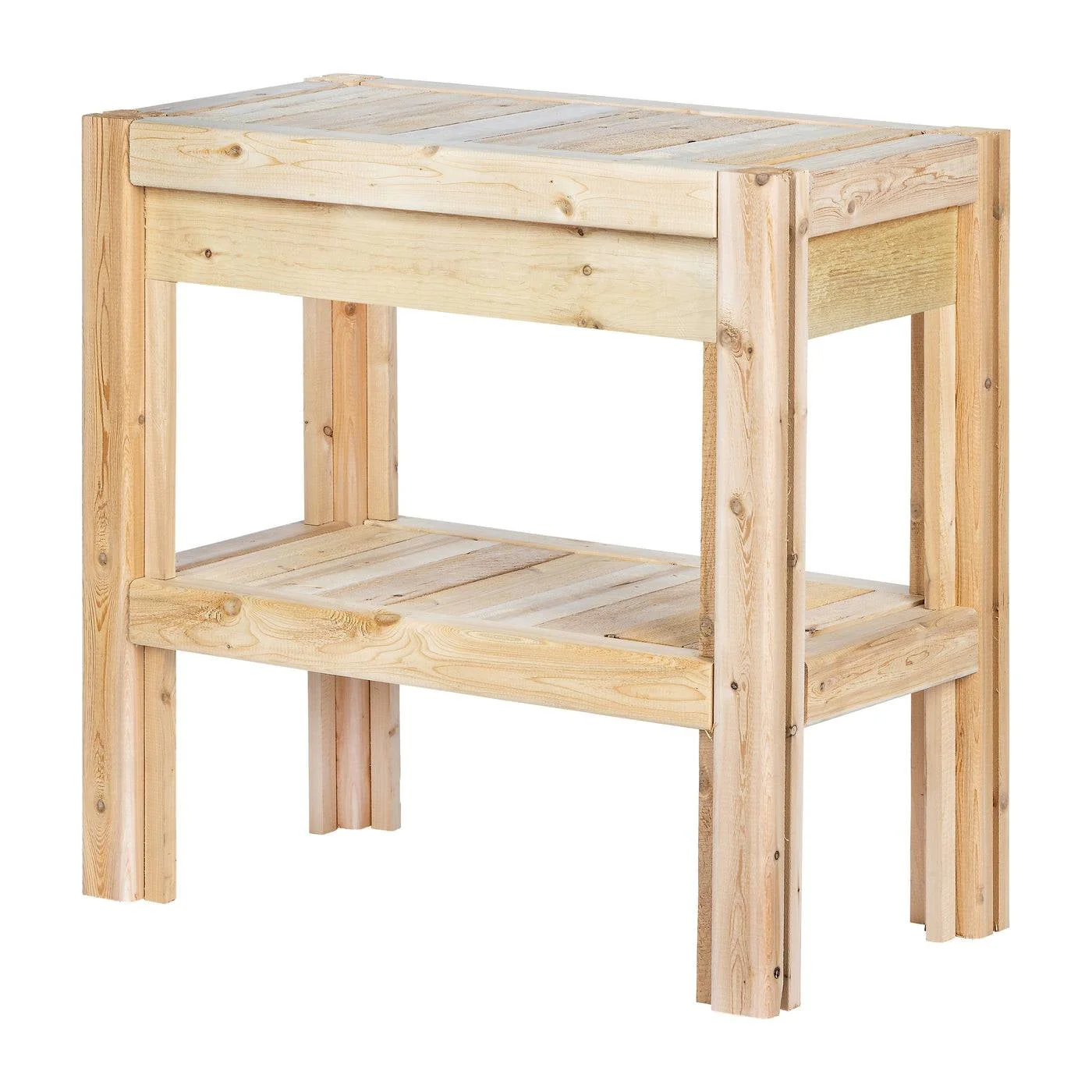 2 Tier Adjustable Cedar Wood Garden Storage Shelves - Made In USA - Image 2