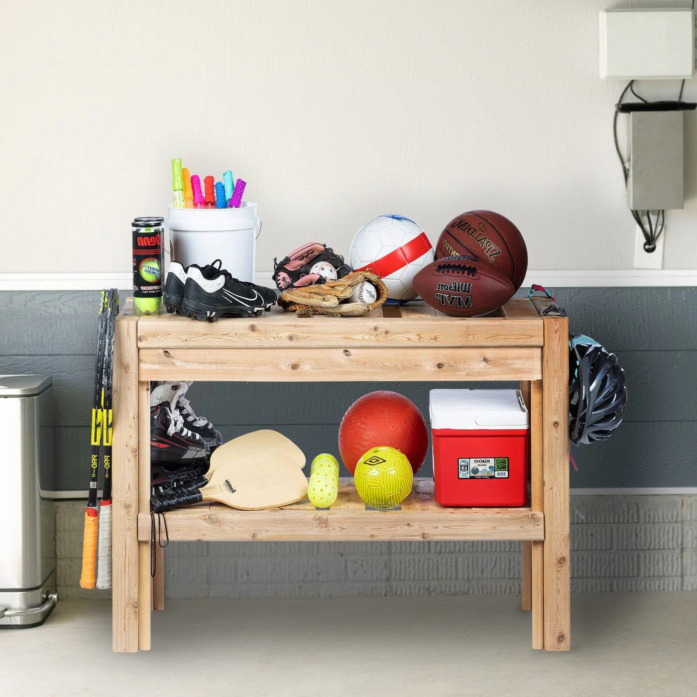 2 Tier Adjustable Cedar Wood Multipurpose Storage Shelves - Made In USA - Image 5