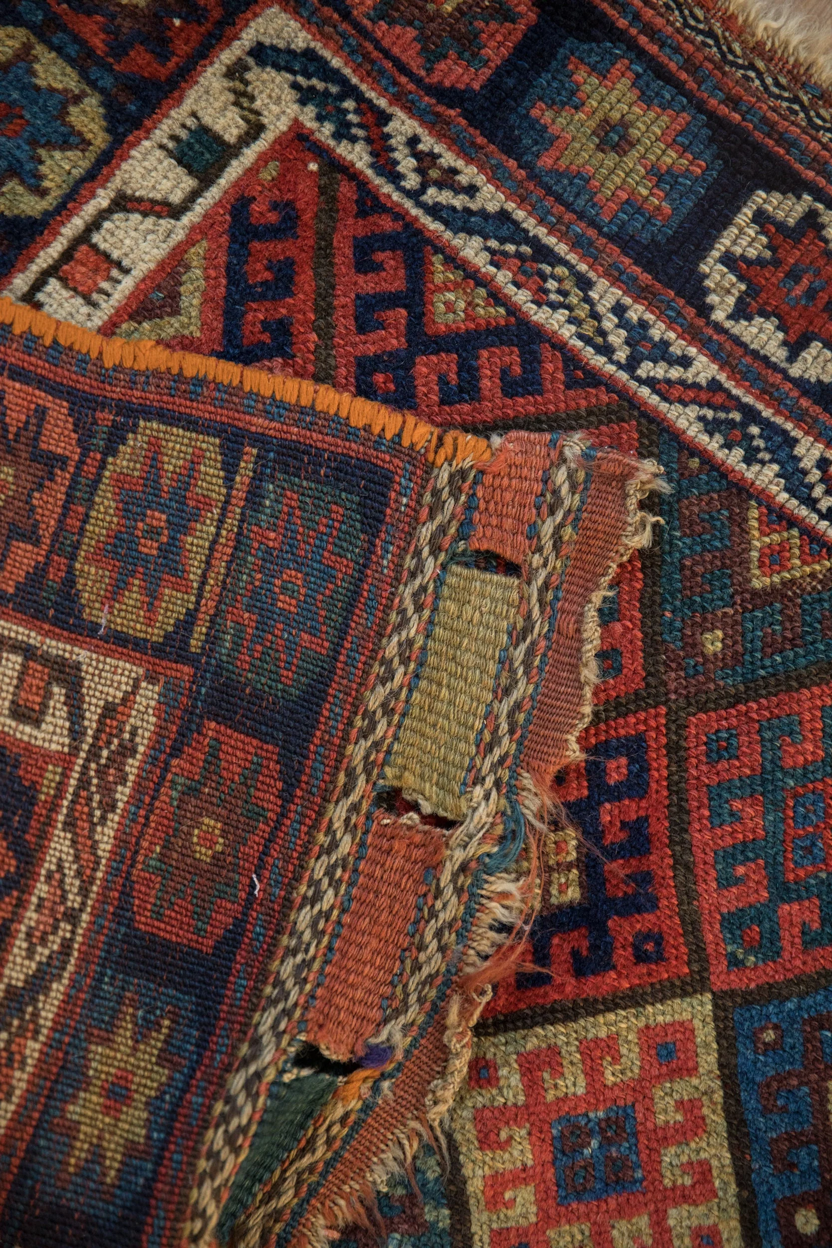 2 x 2.5 Antique Jaff Kurd Bag Face Square Rug Mat - Image 10