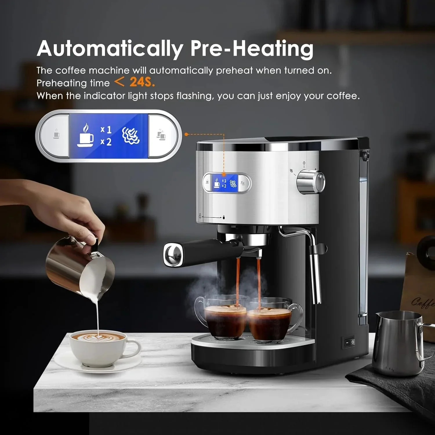 20 Bar Espresso Machines with Grinde CM8031 - Image 20