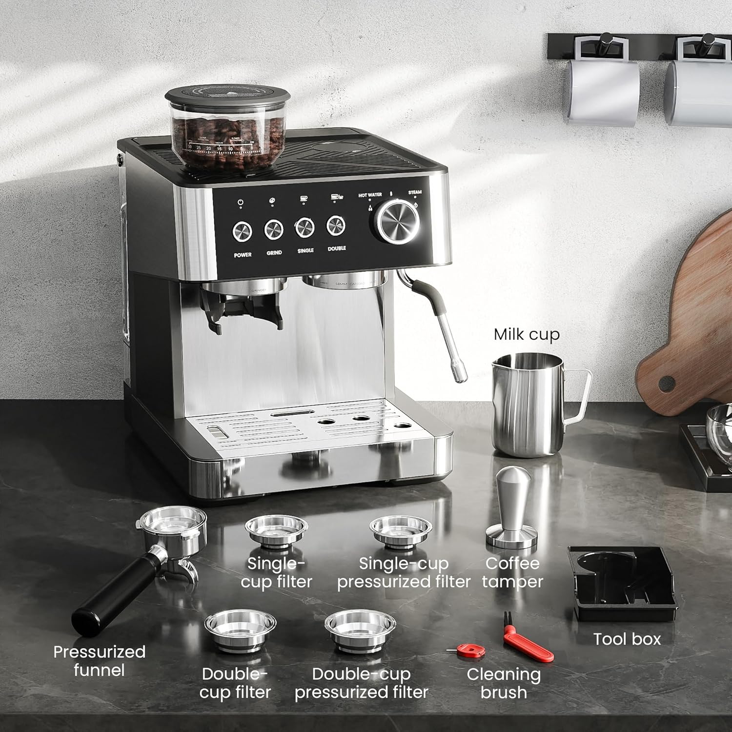 20 Bar Espresso Machines with Grinde CM8031 - Image 7