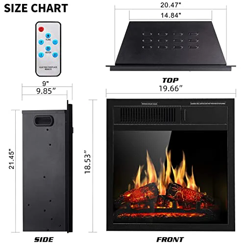 20 Inch Electric Fireplace Insert M1804,M1804C - Image 5