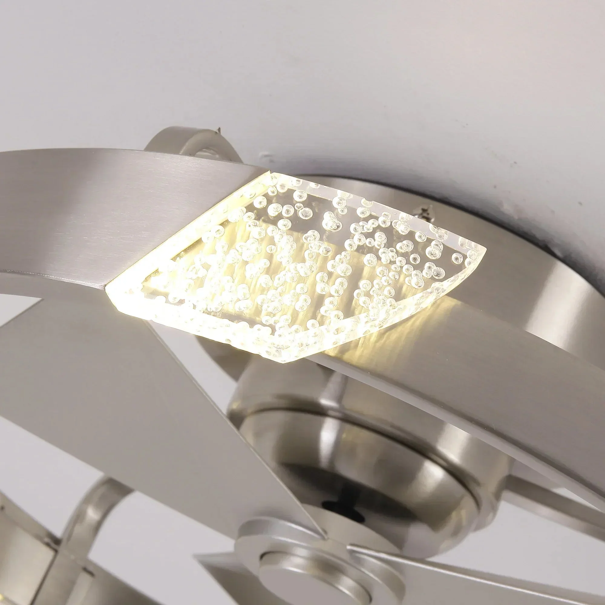 20 Inch Hazel Satin Nickel Flush Mount LED Ceiling Fan with Remote Control - Image 12
