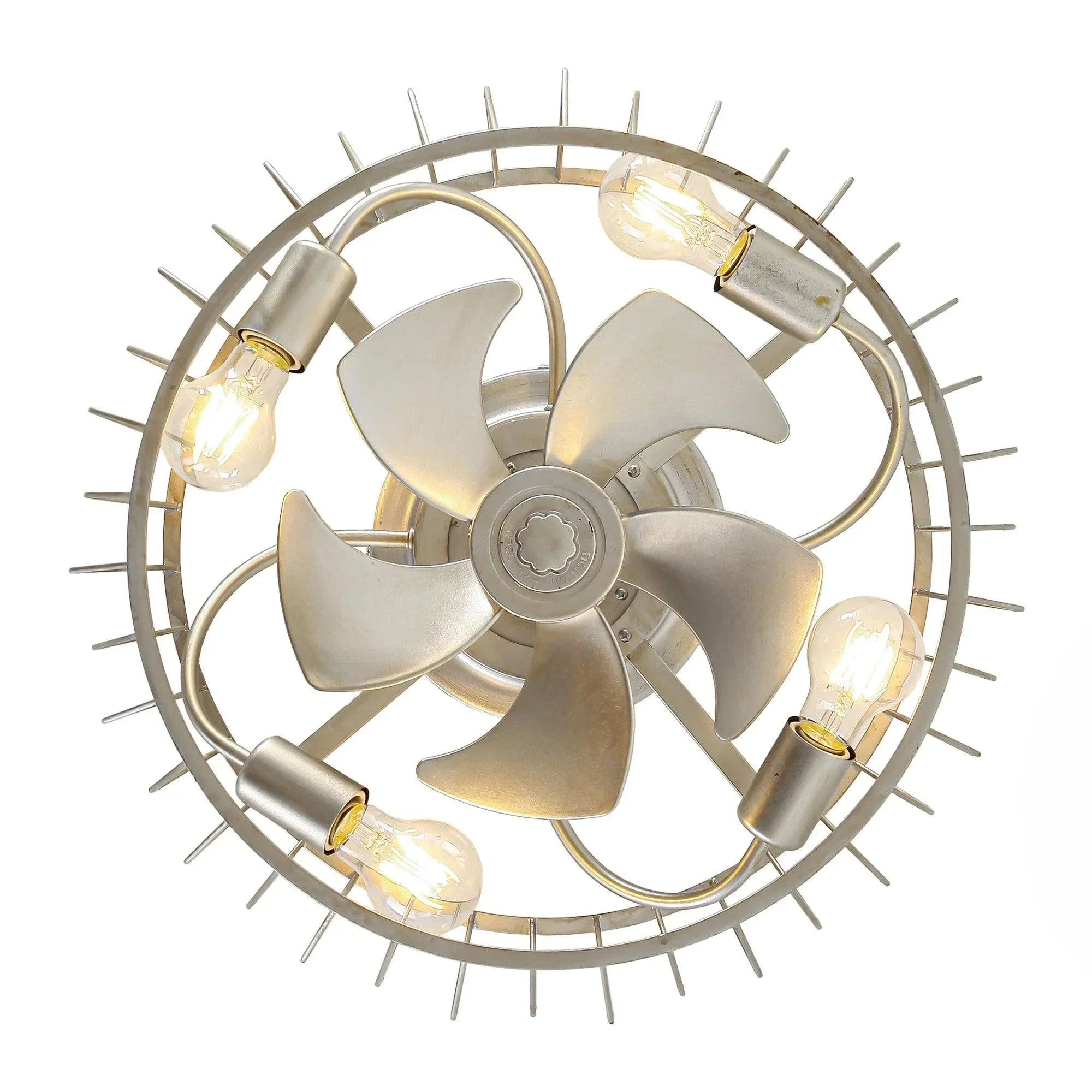 20 Inch Silver Flush Mount Ceiling Fan with Light APP and Remote Control - Image 13