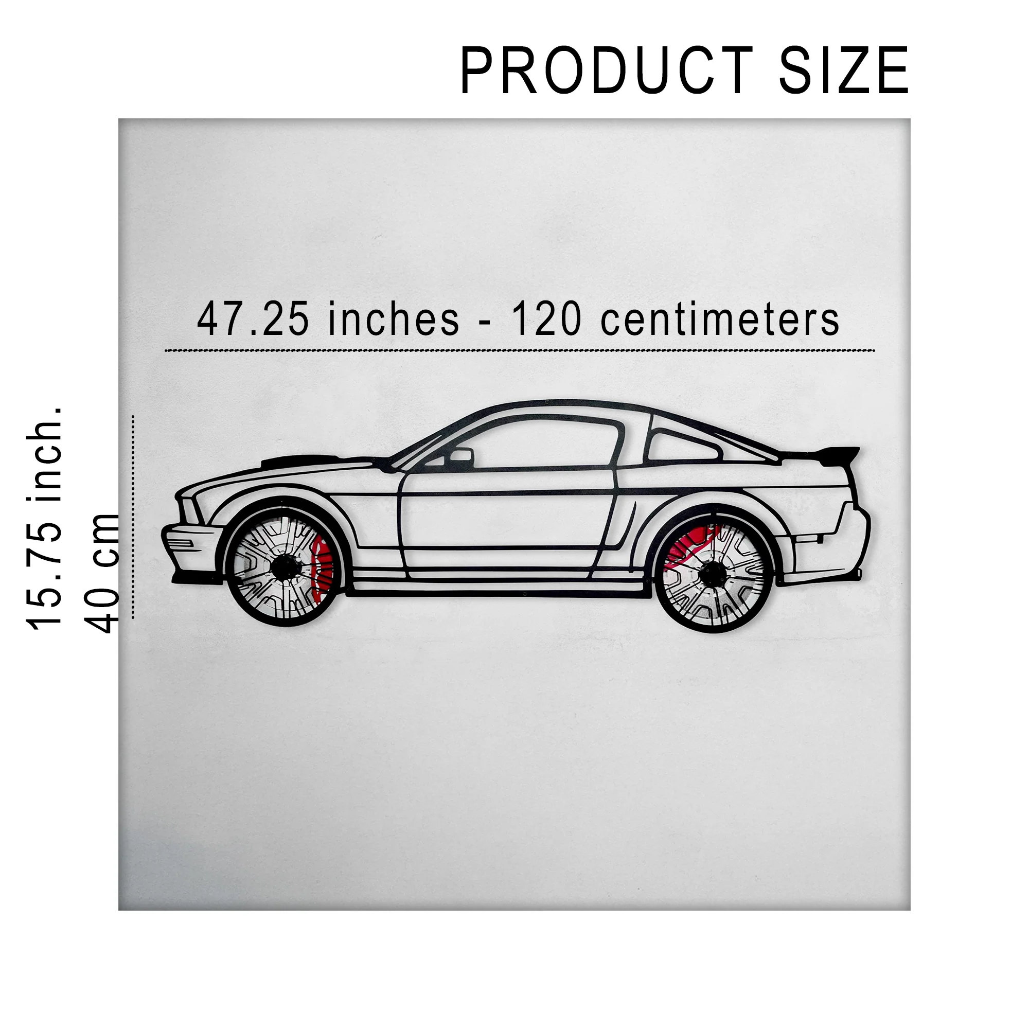 2008 Mustang GT Fastback Wall Art – Steel Build with Spinning Wheels-KAFMEKA004 - Image 12
