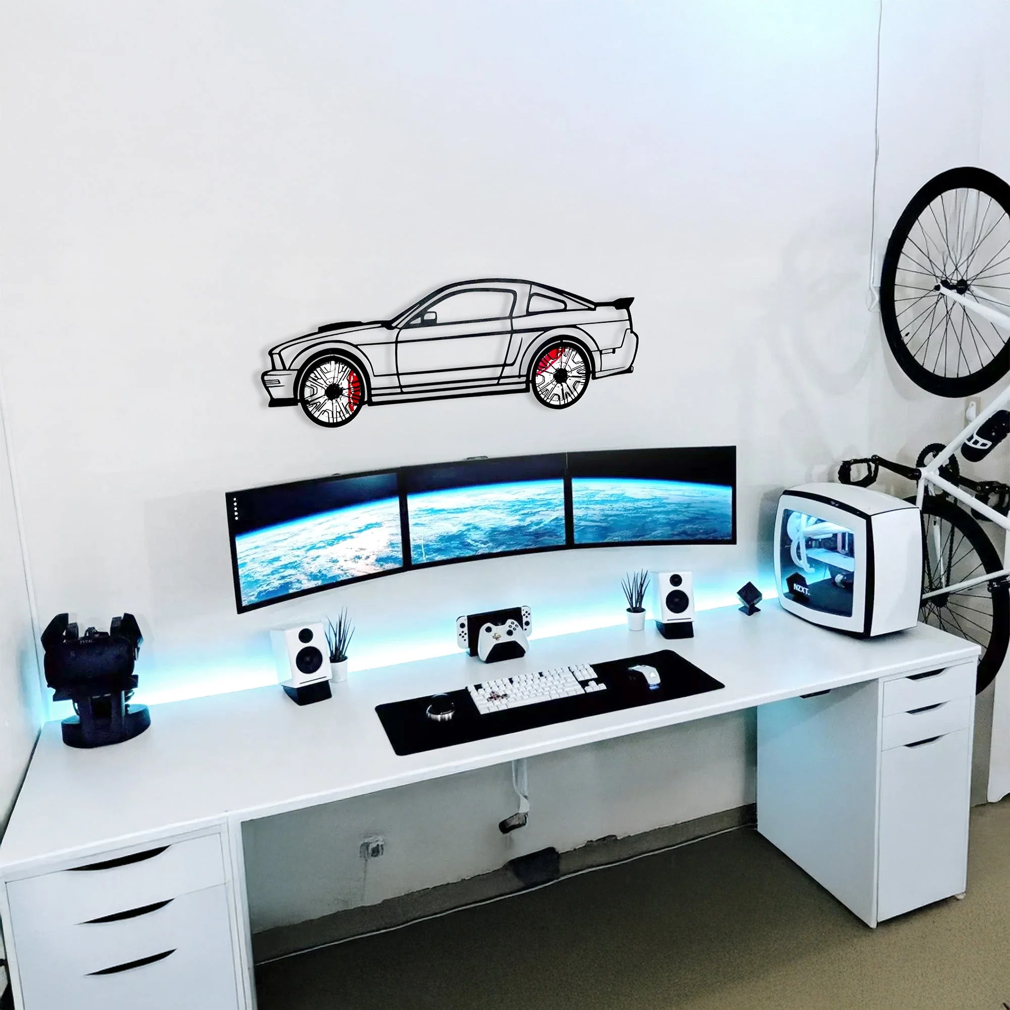 2008 Mustang GT Fastback Wall Art – Steel Build with Spinning Wheels-KAFMEKA004 - Image 4