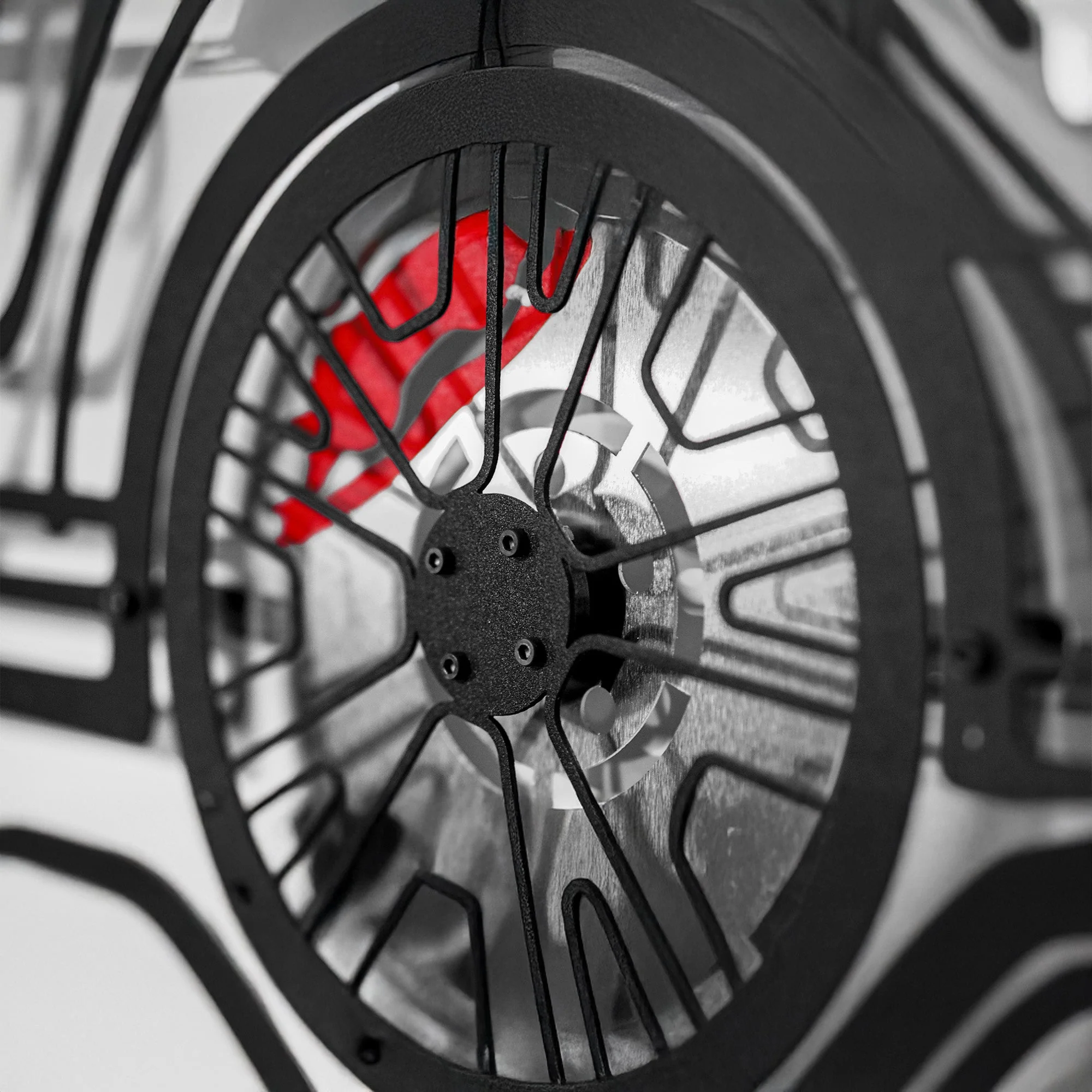 2008 Mustang GT Fastback Wall Art – Steel Build with Spinning Wheels-KAFMEKA004 - Image 7