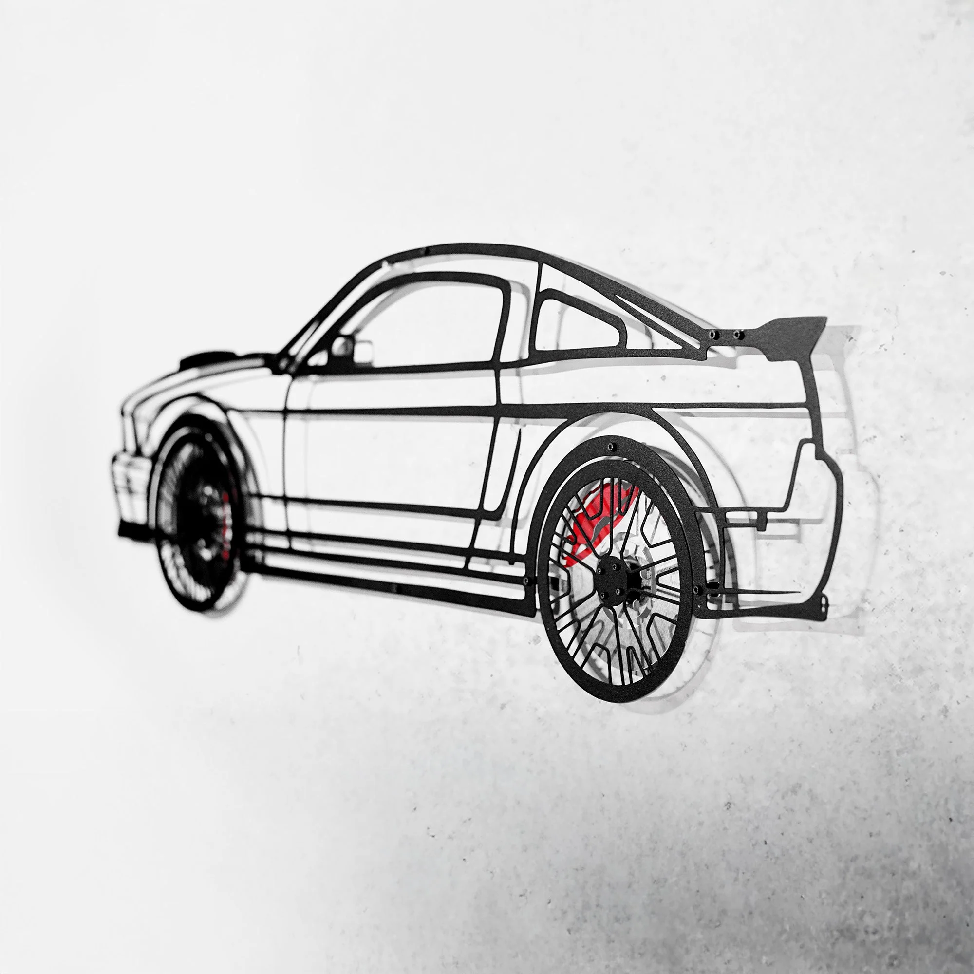 2008 Mustang GT Fastback Wall Art – Steel Build with Spinning Wheels-KAFMEKA004 - Image 8