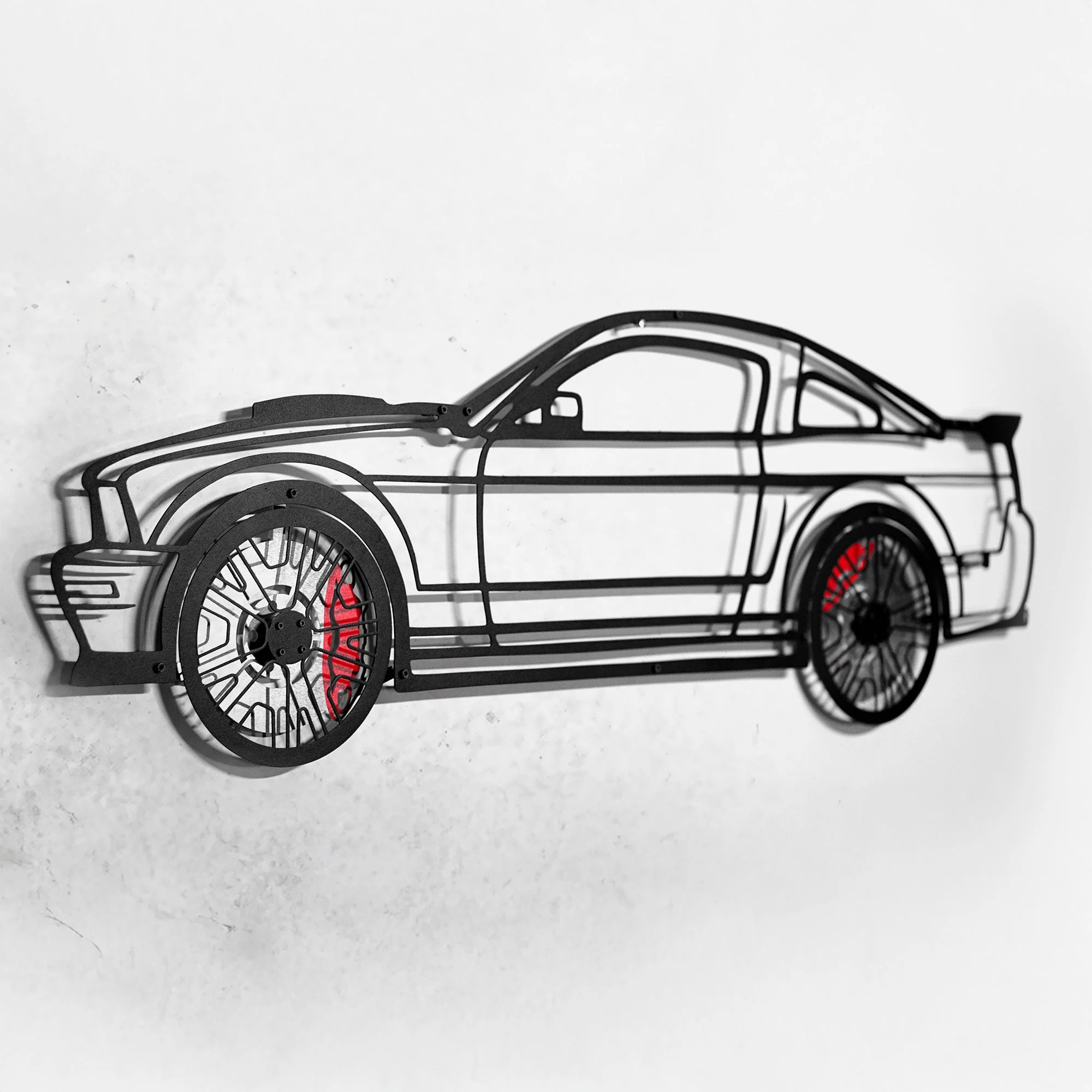 2008 Mustang GT Fastback Wall Art – Steel Build with Spinning Wheels-KAFMEKA004 - Image 9