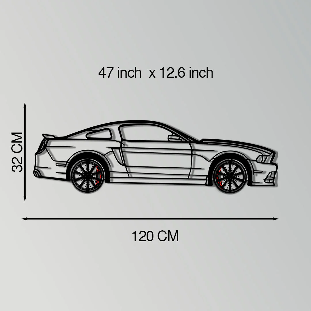 2013 Ford Mustang GT Metal Car Wall Art with Rotating Wheels - S197 Modern Muscle Silhouette - Interactive Automotive Wall Decor- KAFMEKA141 - Image 11