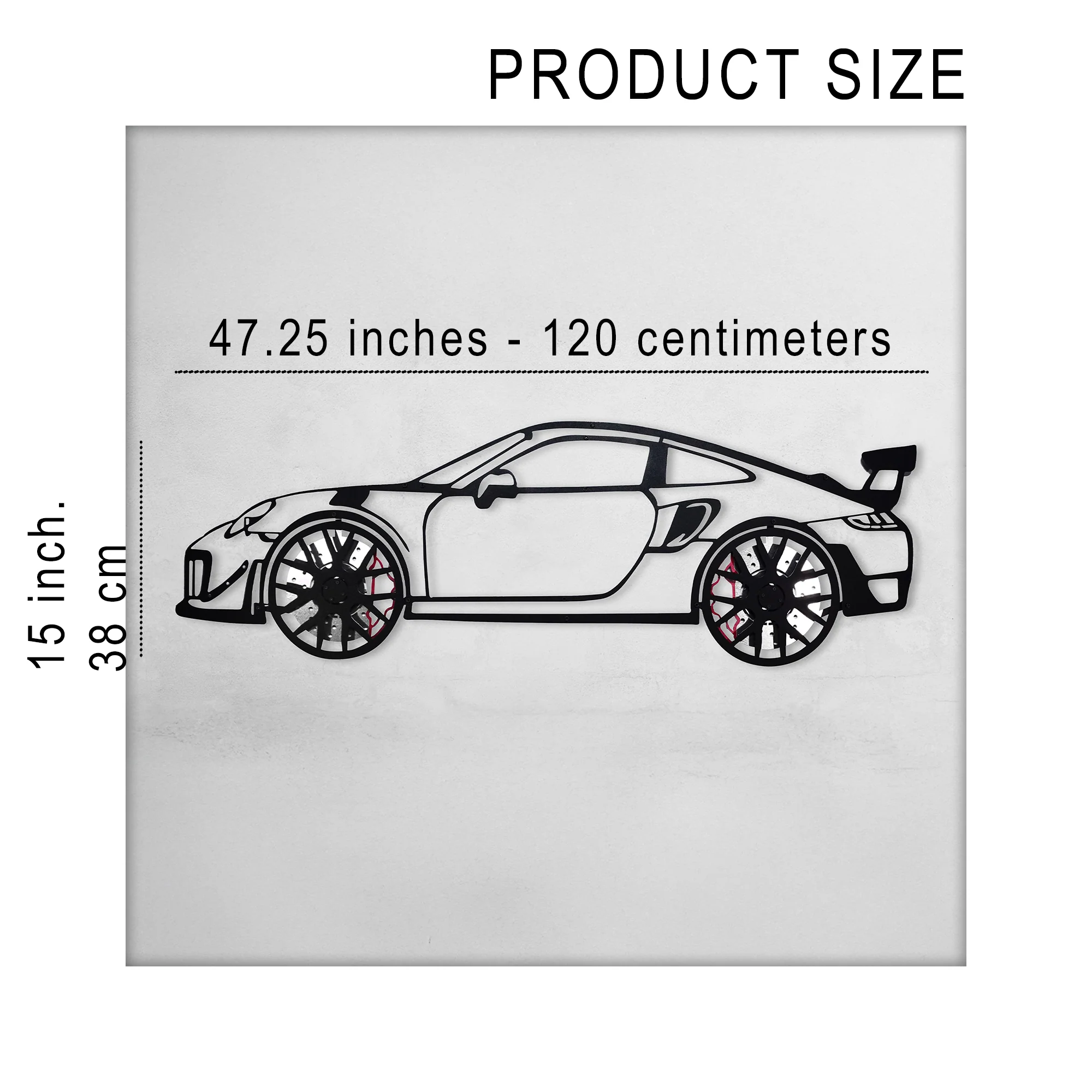2019 Porsche 911 GT2 RS Wall Art – Steel Cut with Spinning Wheels-KAFMEKA006 - Image 11