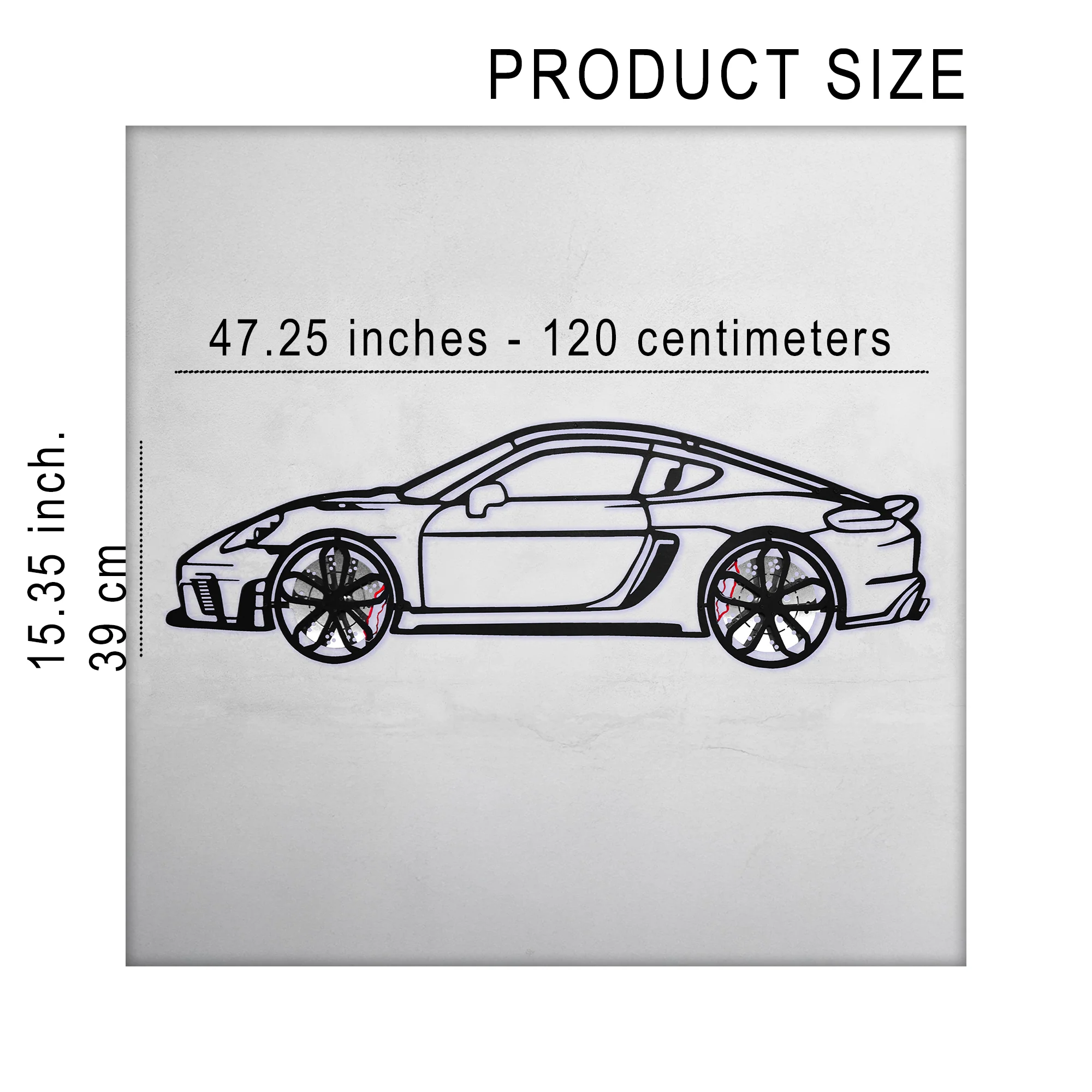 2022 Porsche Cayman 718 GT4 Wall Art – Steel Cut with Spinning Wheels-KAFMEKA008 - Image 10