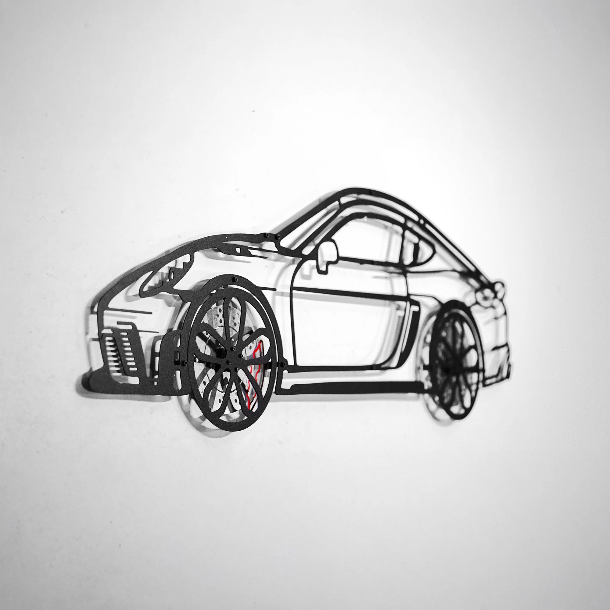 2022 Porsche Cayman 718 GT4 Wall Art – Steel Cut with Spinning Wheels-KAFMEKA008 - Image 4