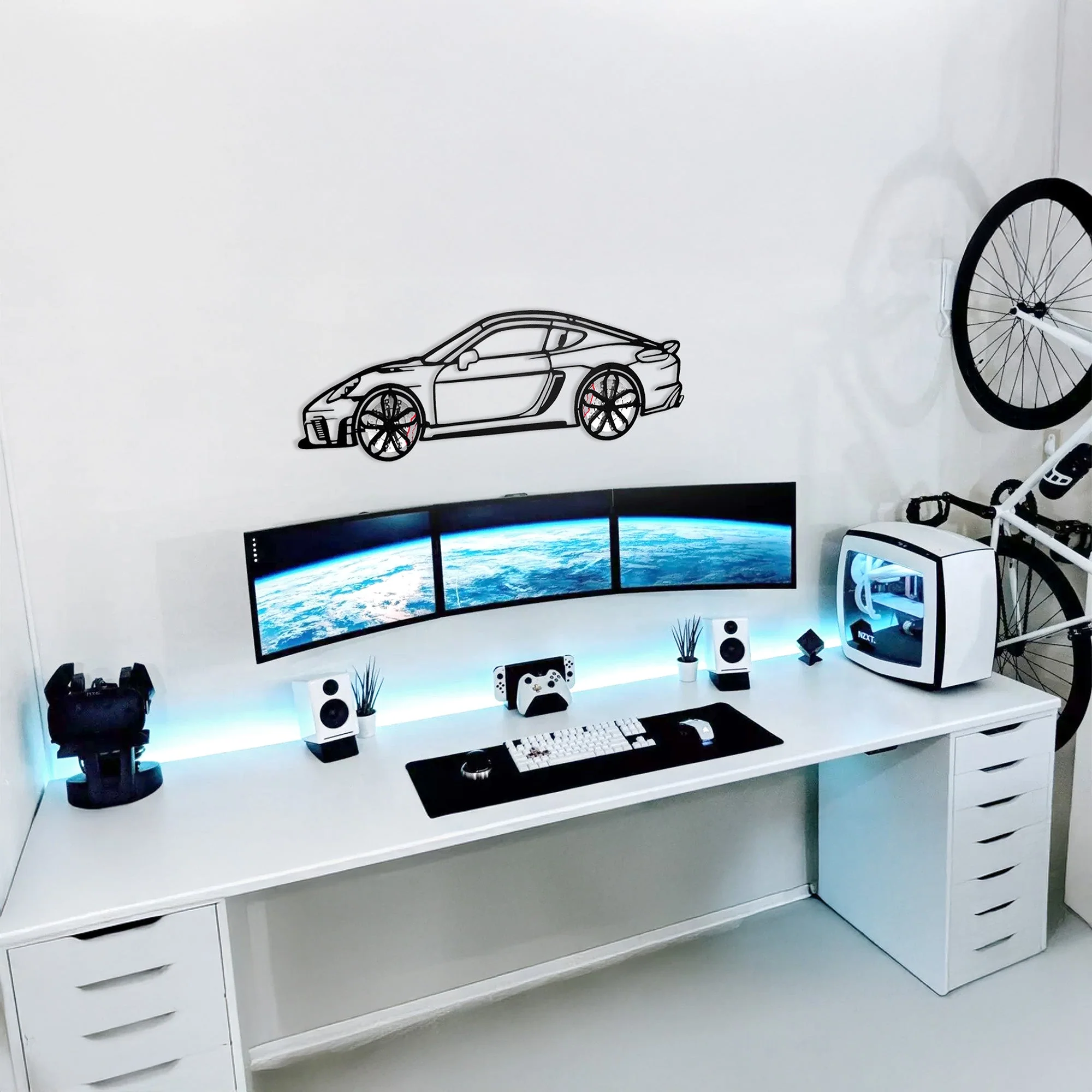2022 Porsche Cayman 718 GT4 Wall Art – Steel Cut with Spinning Wheels-KAFMEKA008 - Image 5