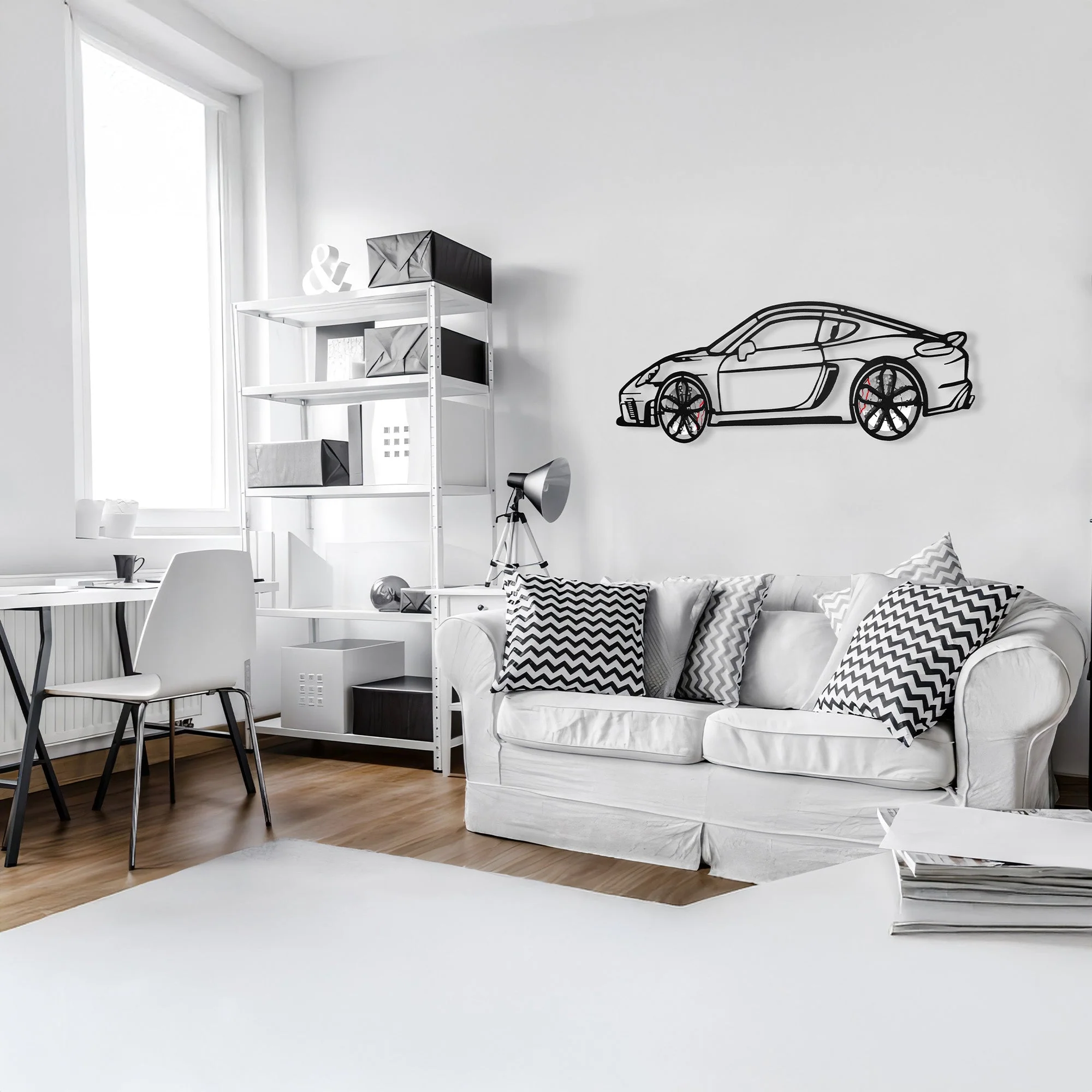 2022 Porsche Cayman 718 GT4 Wall Art – Steel Cut with Spinning Wheels-KAFMEKA008 - Image 9