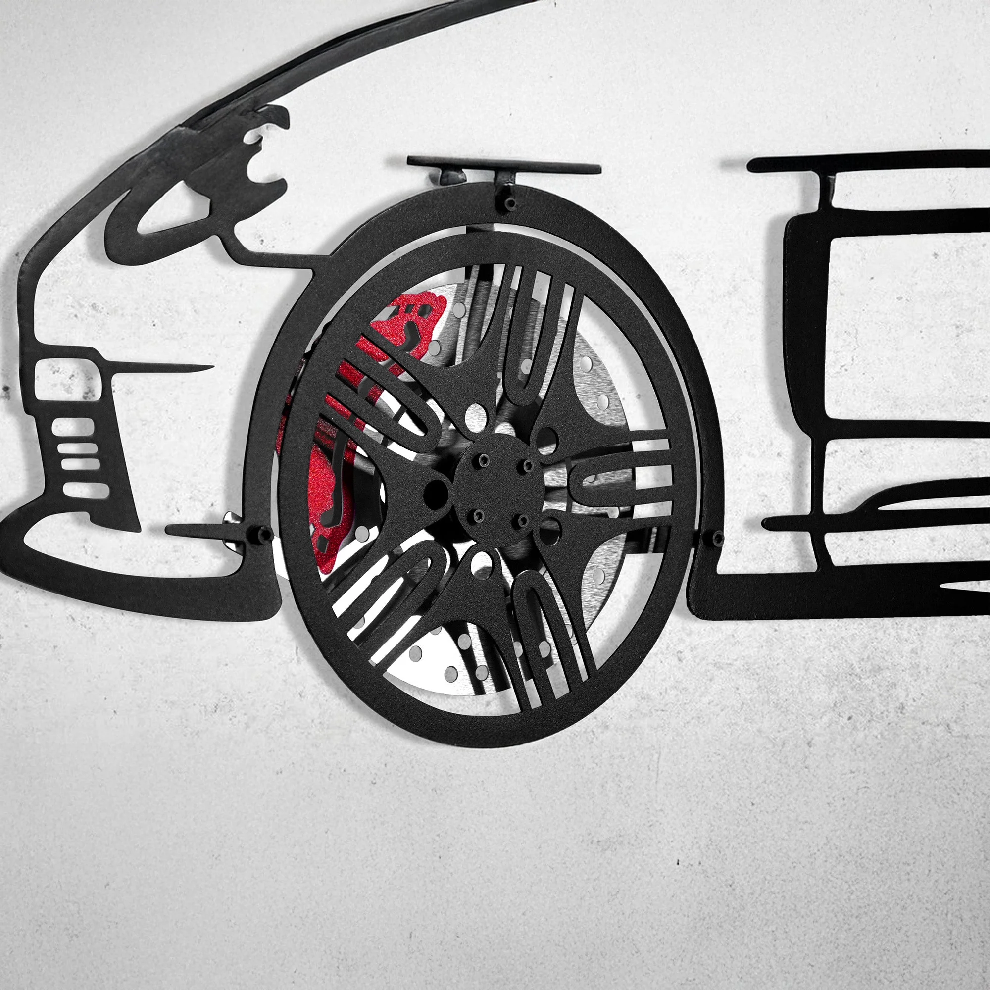 2022 Porsche Panamera 4S Wall Art – Steel Silhouette with Spinning Wheels-KAFMEKA009 - Image 3