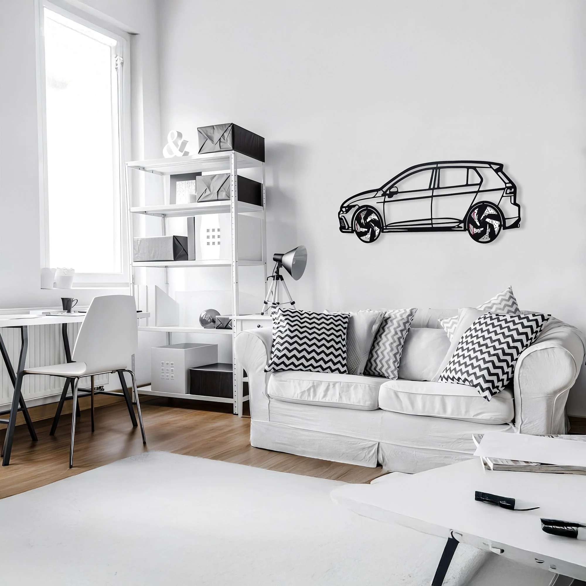 2022 Volkswagen Golf GTI Wall Art – Steel Silhouette with Spinning Wheels-KAFMEKA010 - Image 10