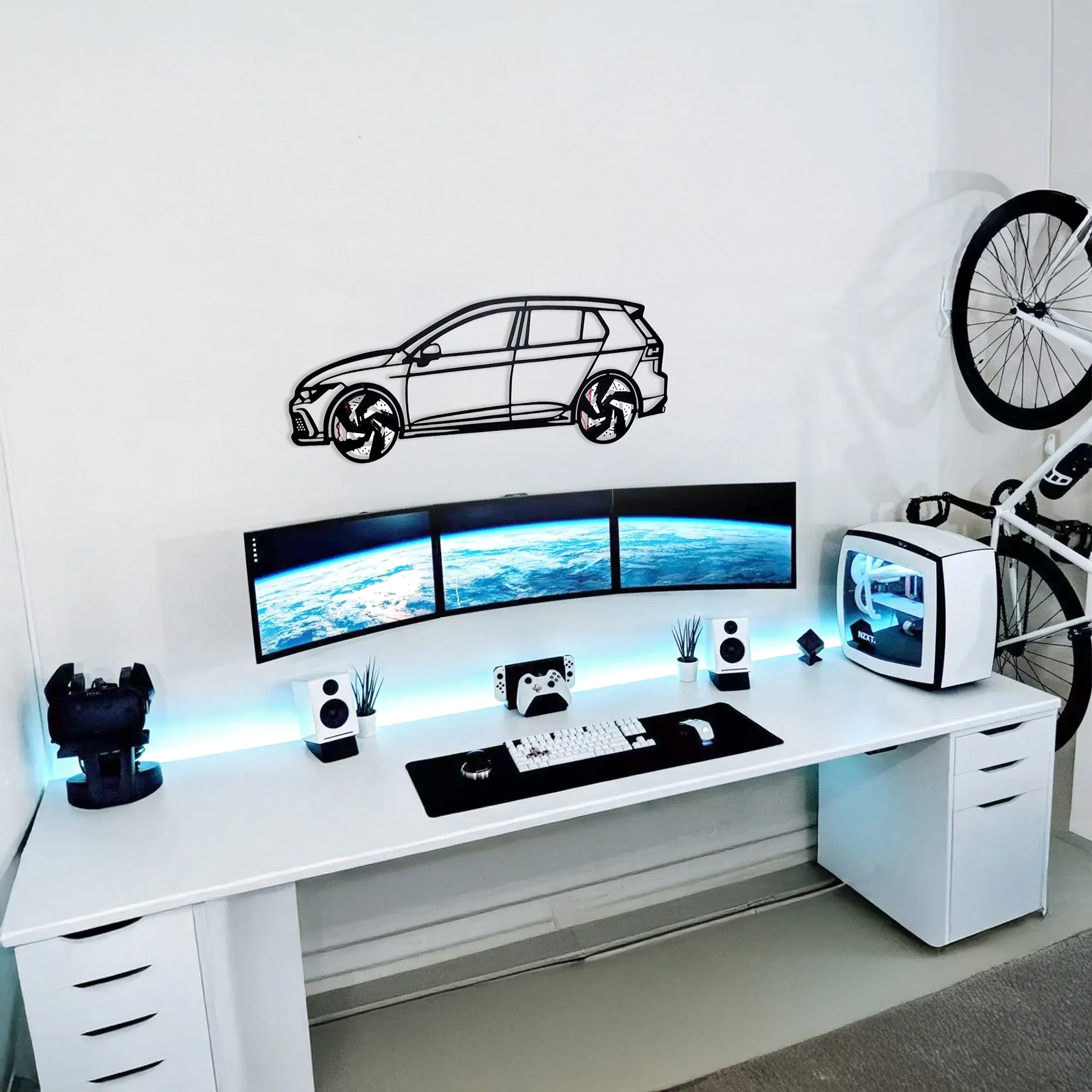 2022 Volkswagen Golf GTI Wall Art – Steel Silhouette with Spinning Wheels-KAFMEKA010 - Image 6