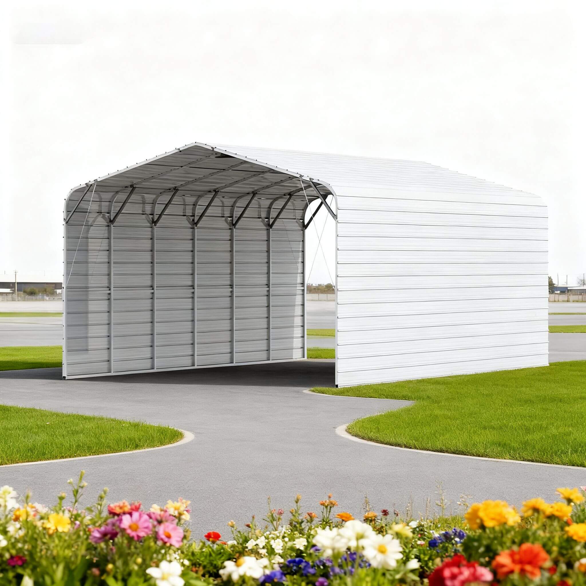 [20X30FT] Heavy-Duty Outdoor Galvanized Steel Carport (SAK21596) - Image 3