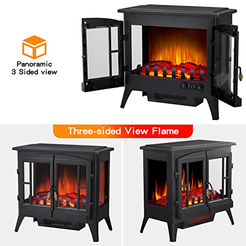 23 Inches 3D Free Standing Electric Fireplace Stove 5215 - Image 6