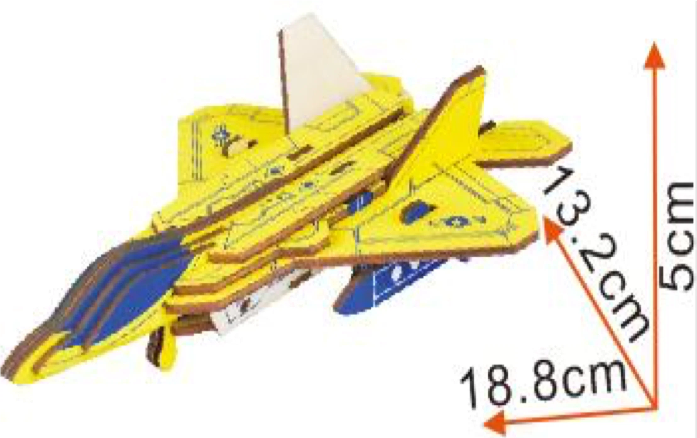 23 Pieces Airplane Jet Model Kit - Wooden Laser-Cut 3D Puzzle - Image 2