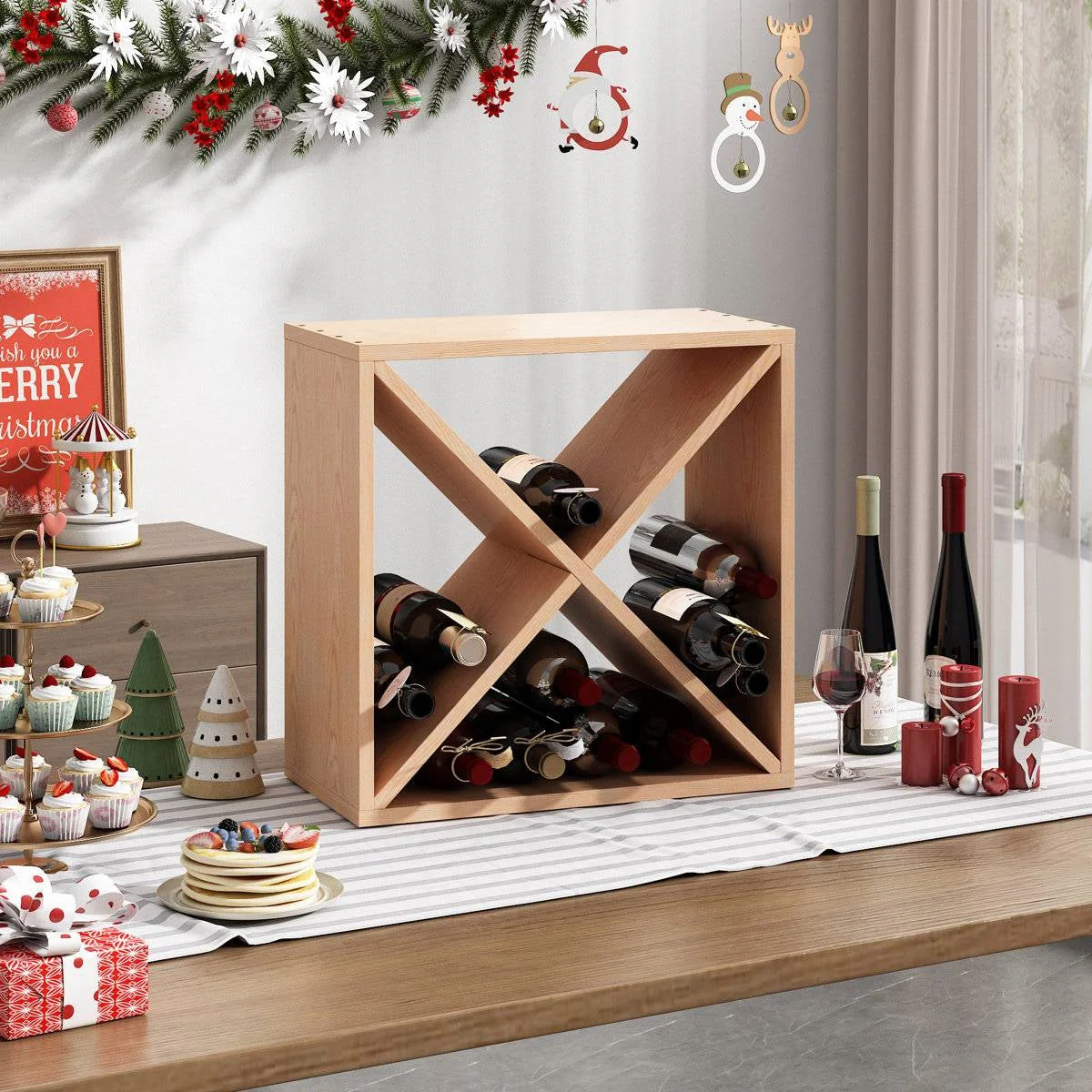 24 Bottle Solid Wood Stackable Modular Wine Rack - Image 4